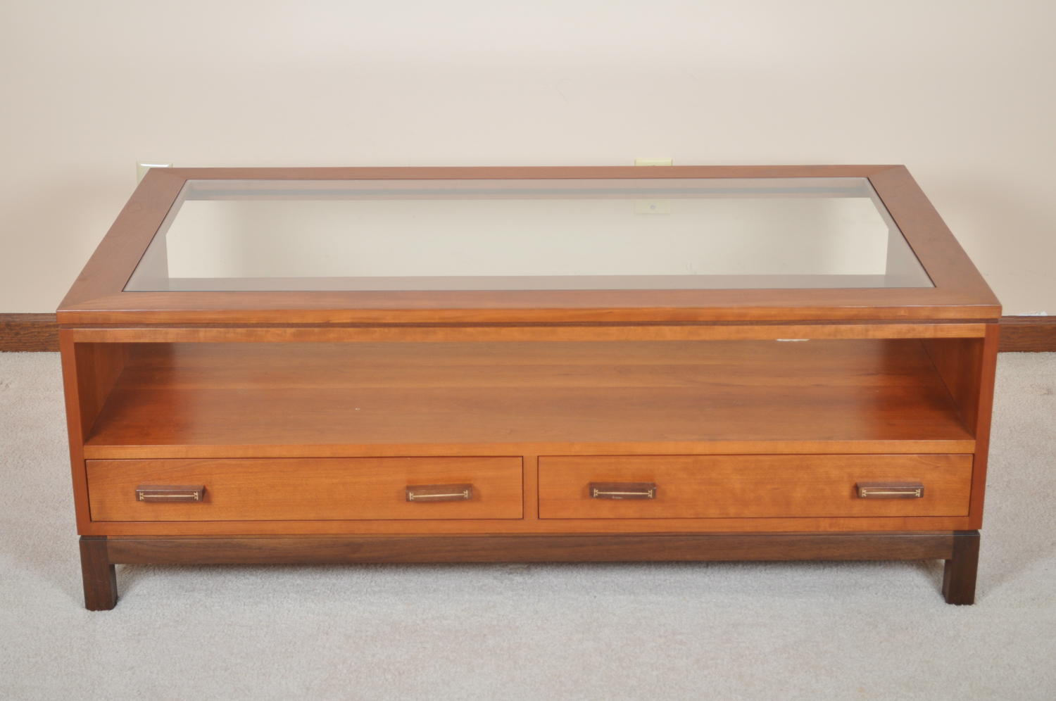 Stickley Furniture Glass Top Coffee Table