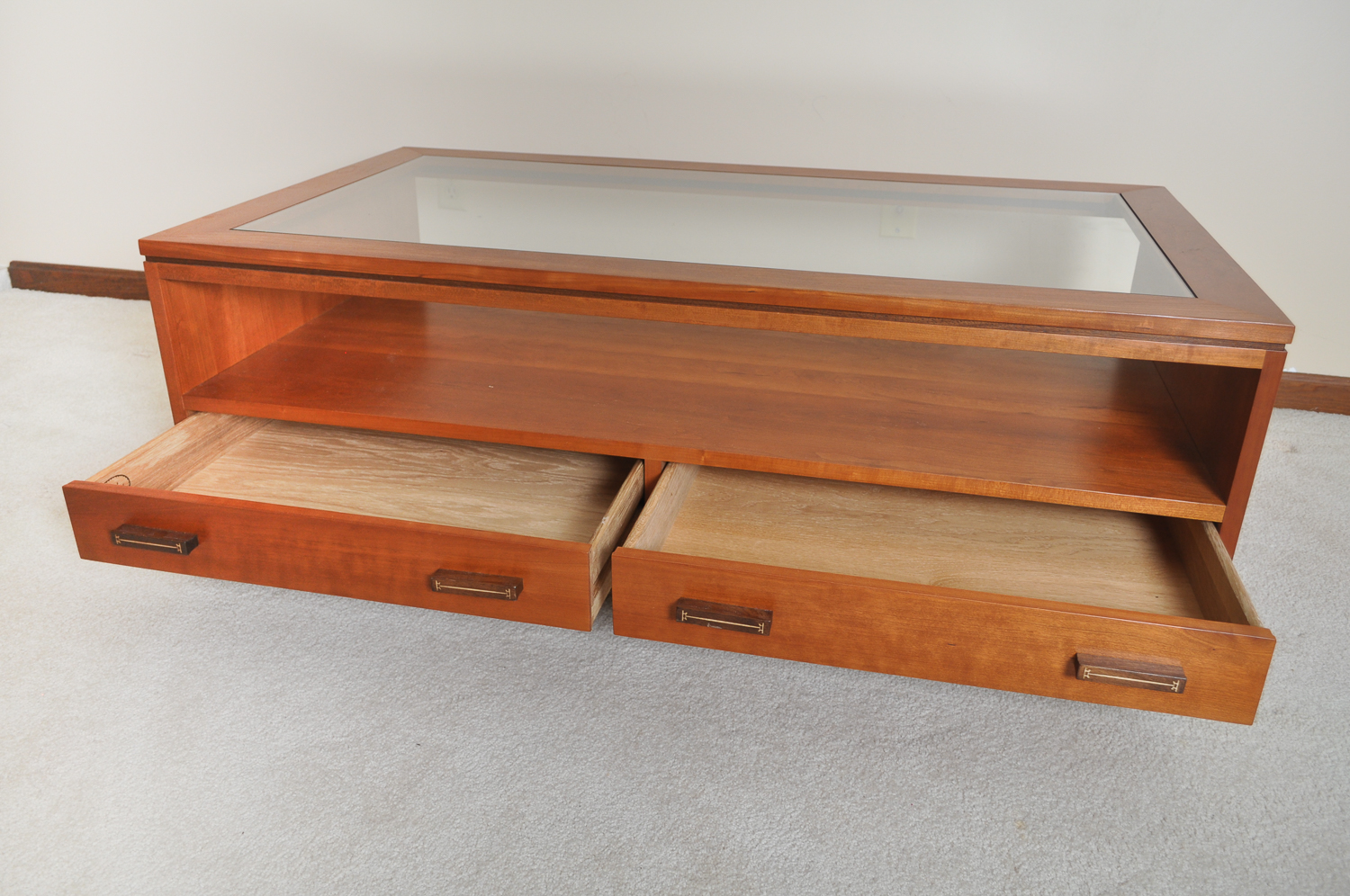 Stickley Furniture Glass Top Coffee Table