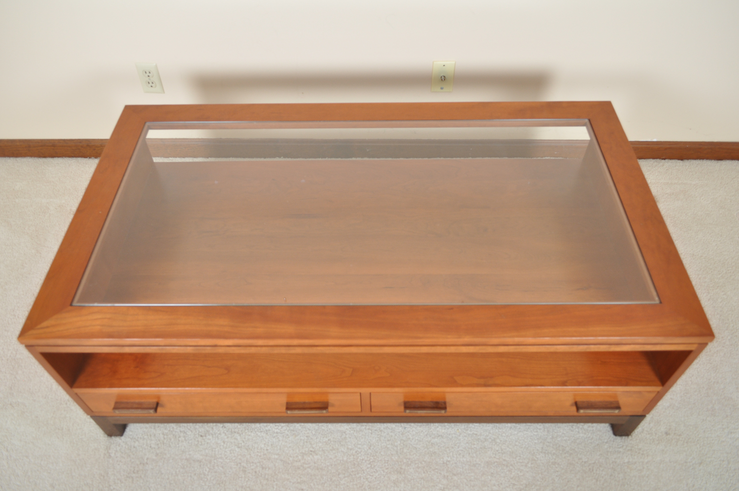 Stickley Furniture Glass Top Coffee Table