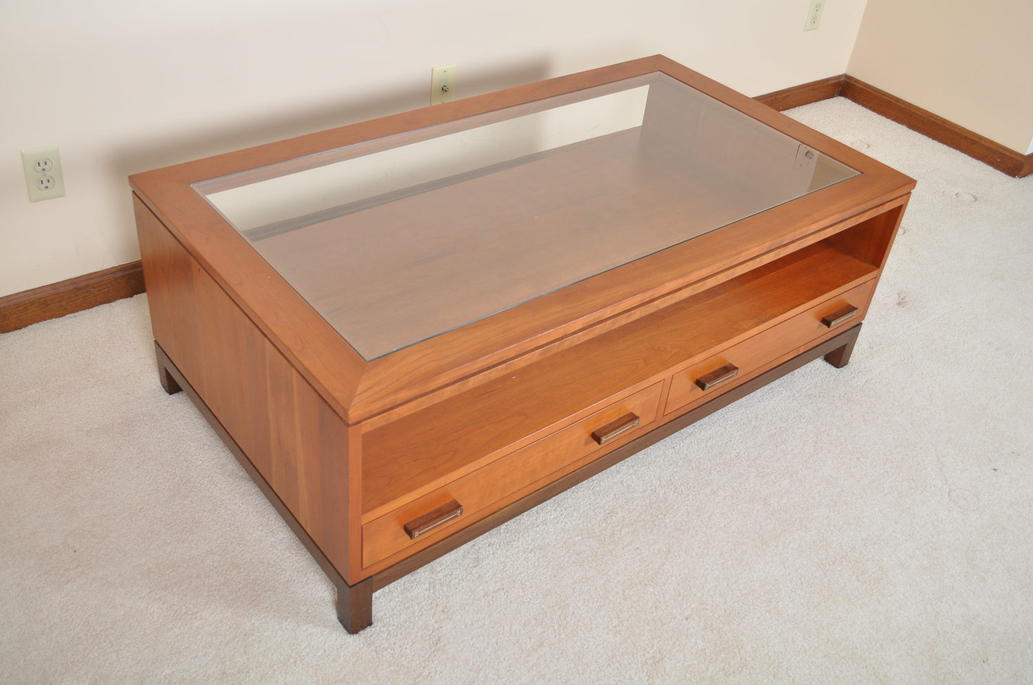 Stickley Furniture Glass Top Coffee Table