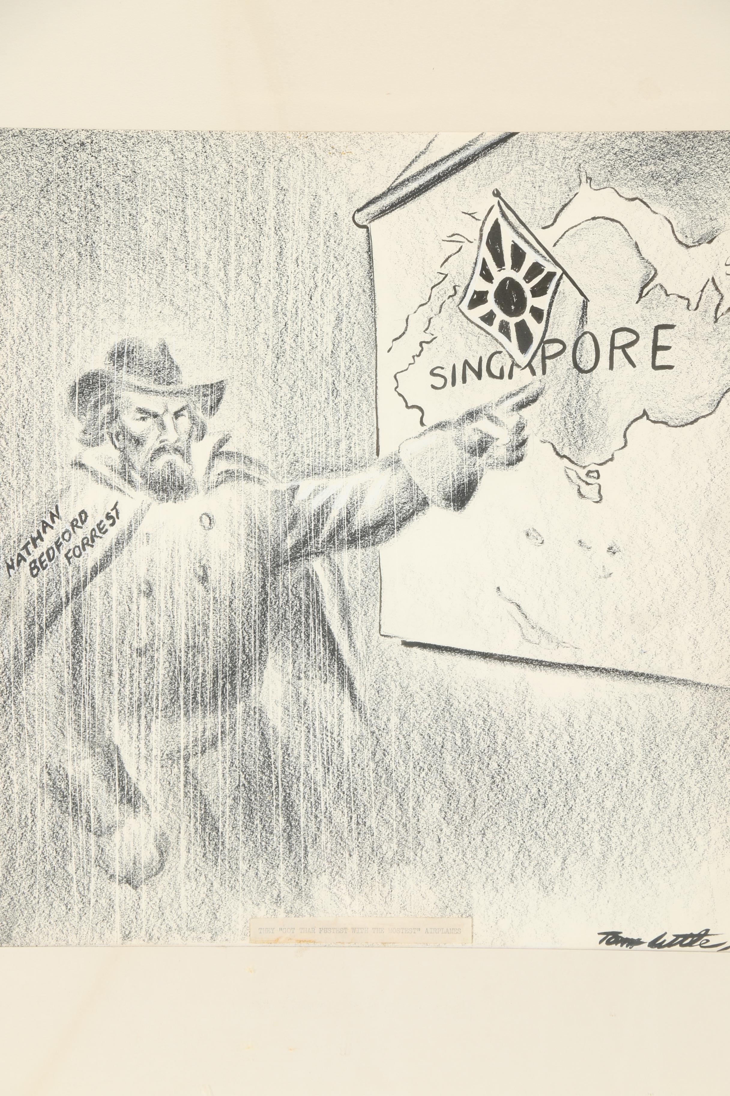 Political Cartoon Lithograph of Nathan Bedford Forrest