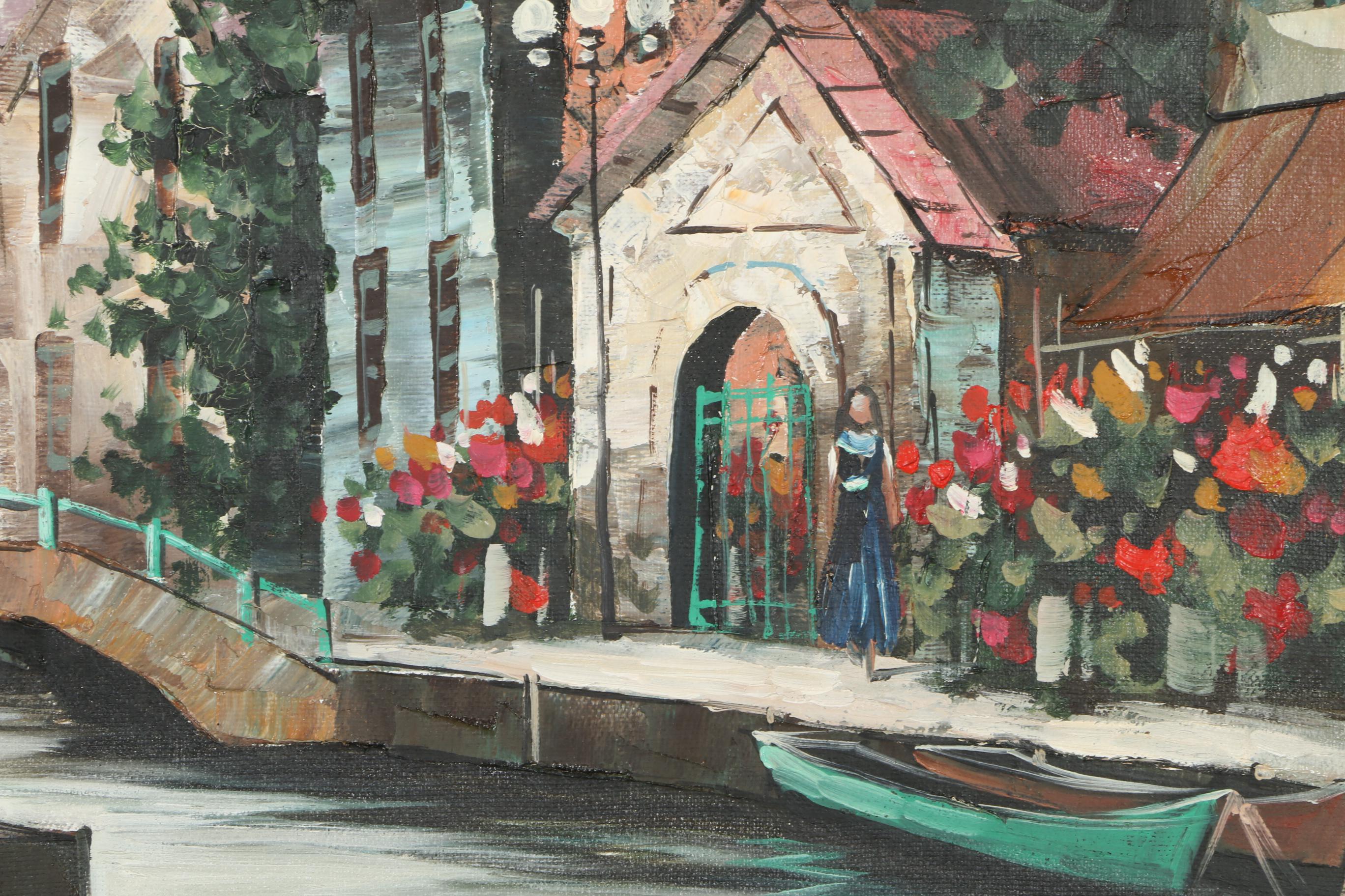 Z. Shelly Oil on Canvas "Street Scene"