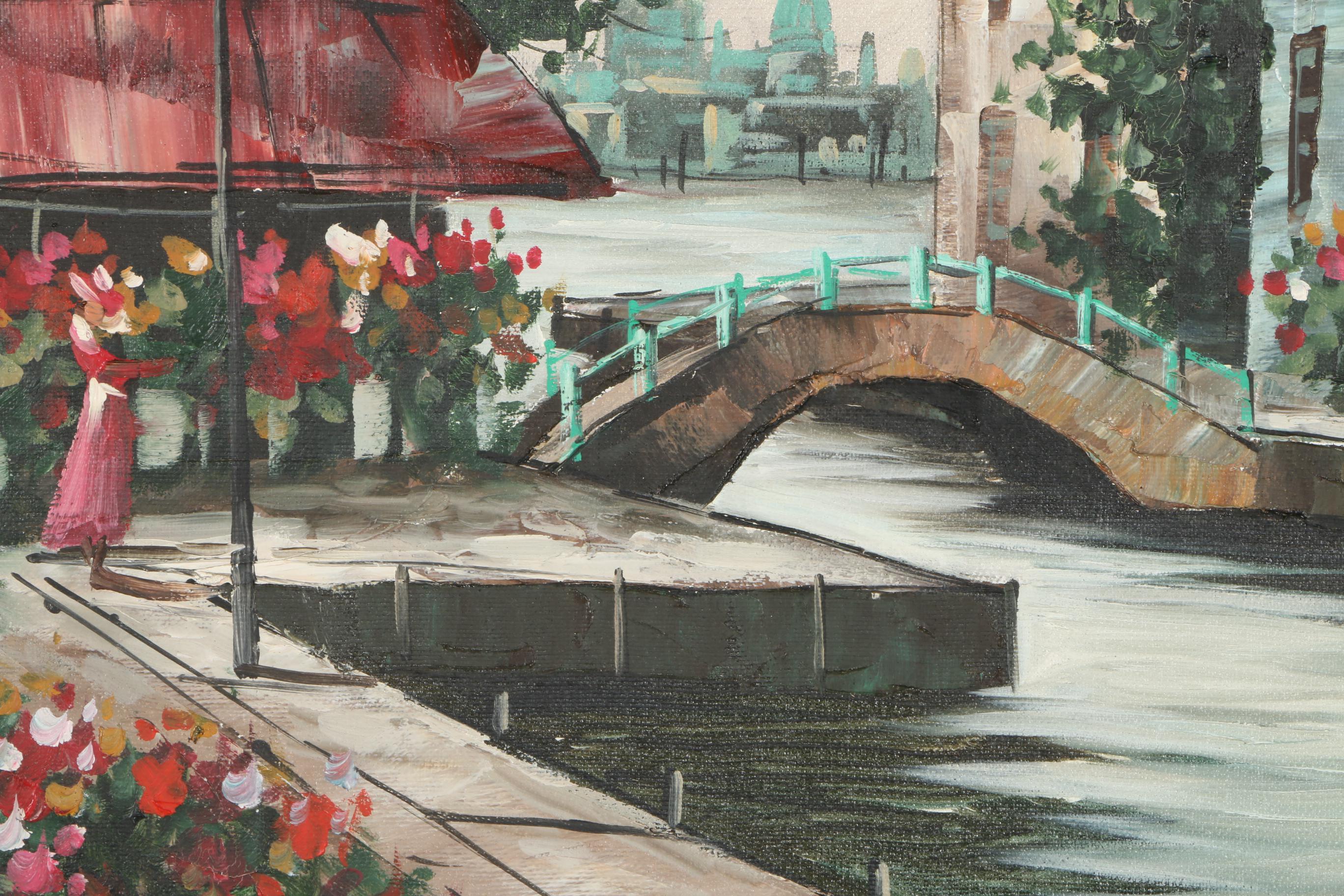 Z. Shelly Oil on Canvas "Street Scene"