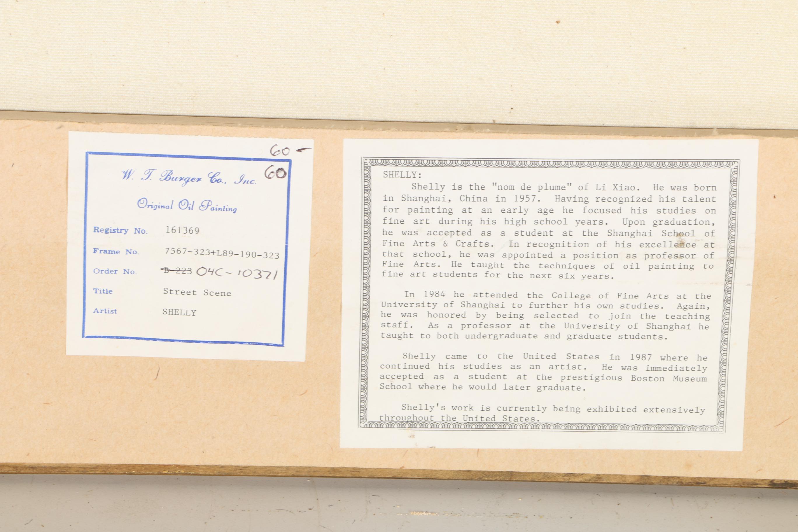 Z. Shelly Oil on Canvas "Street Scene"