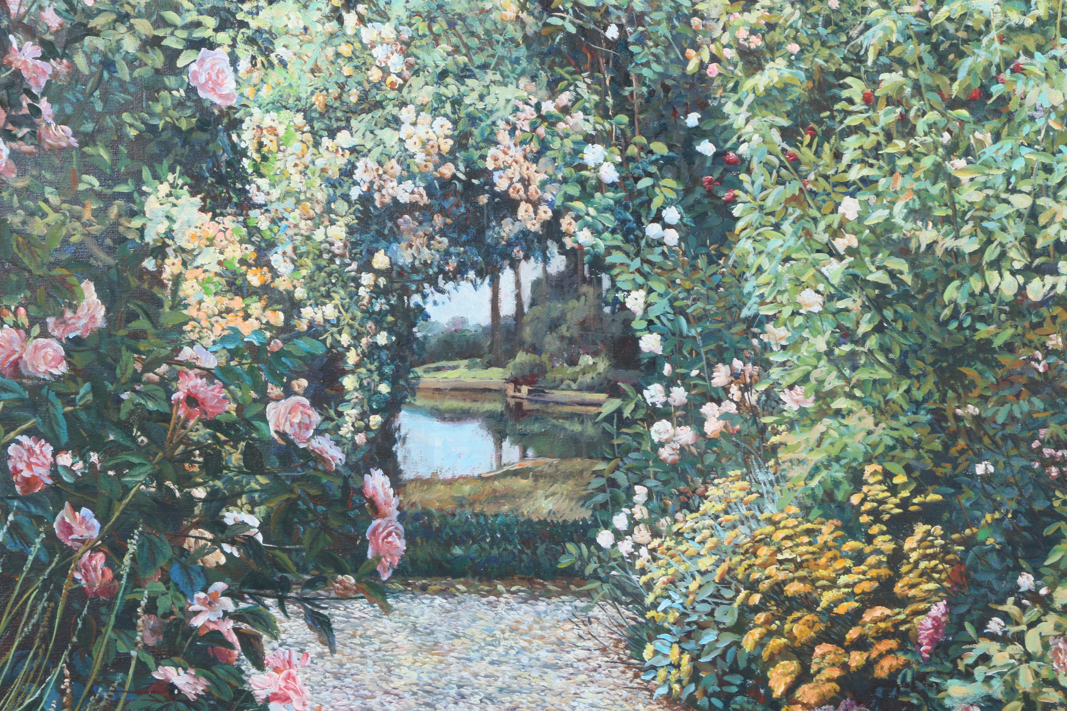 Peter Ho Oil Painting on Canvas "Flower Garden"