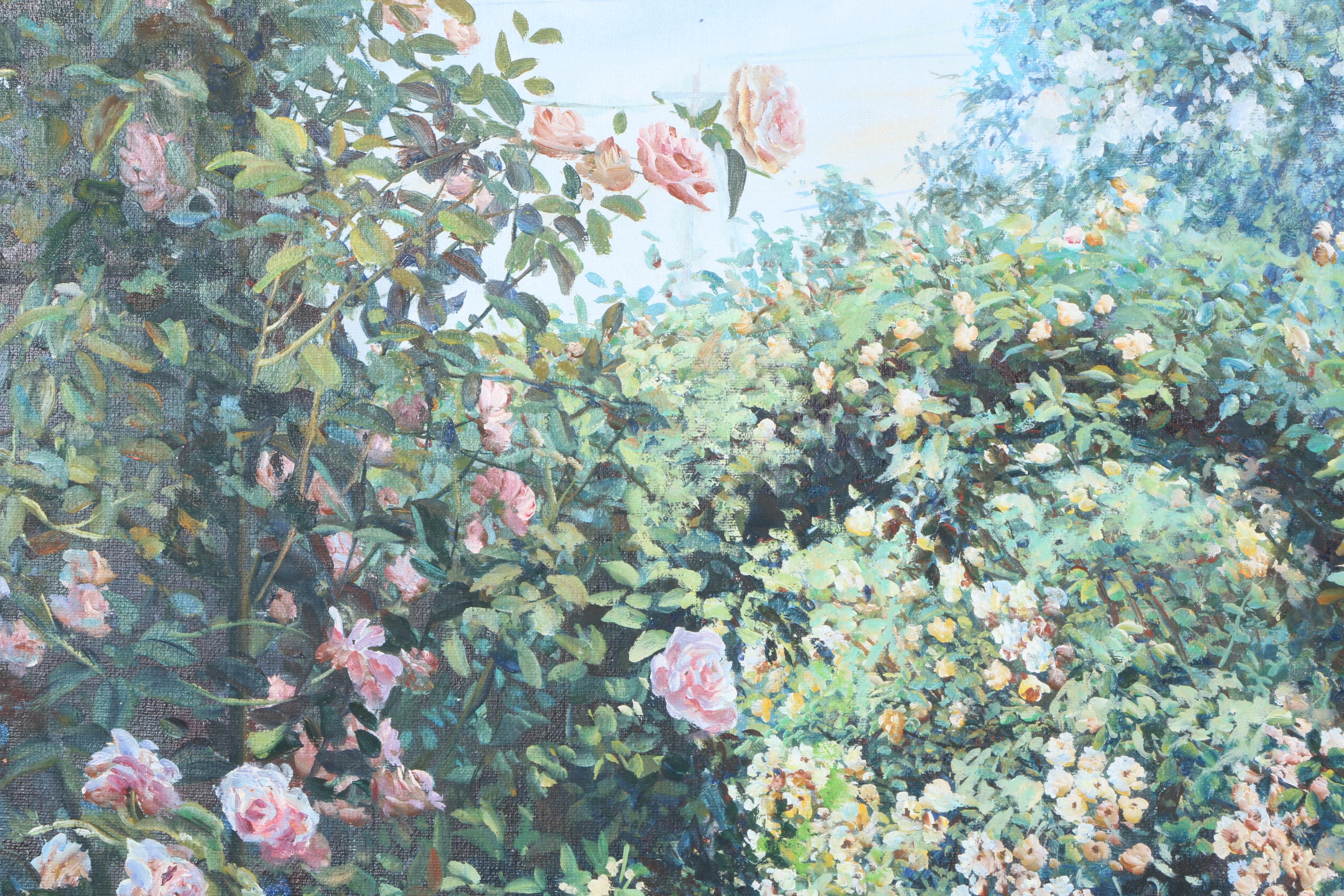 Peter Ho Oil Painting on Canvas "Flower Garden"