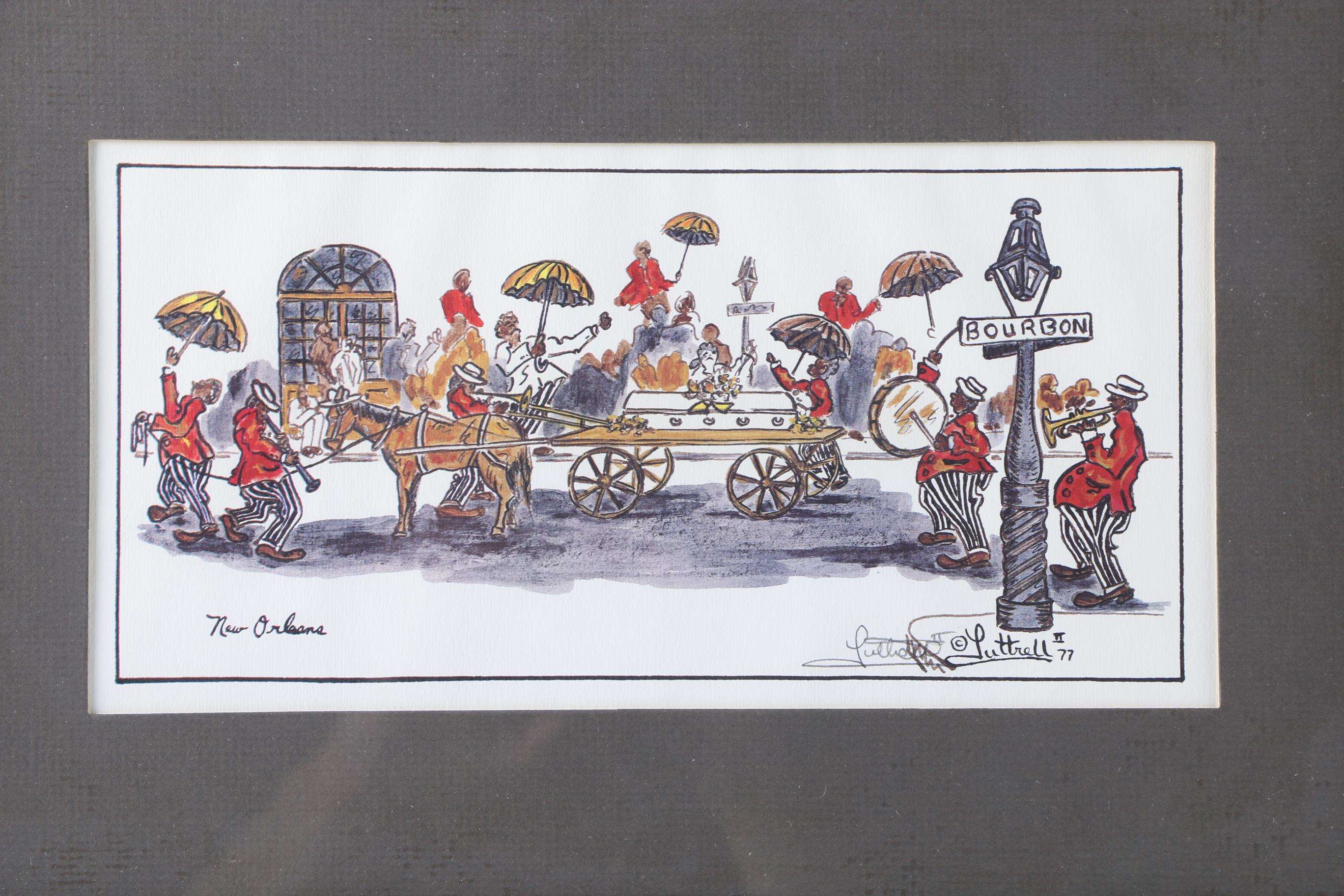 George B. Luttrell II Offset Lithograph Burboun Street, New Orleans