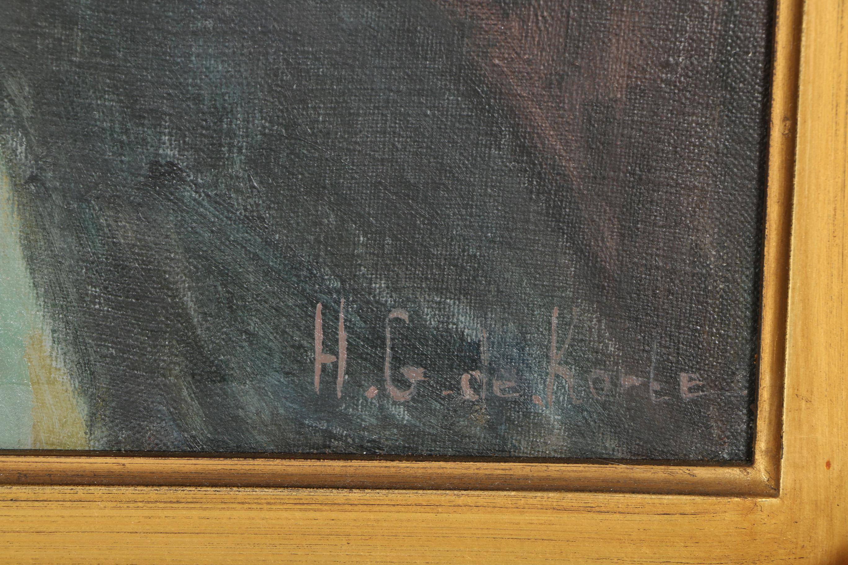 Hennie G. de Korte Oil Painting on Canvas "Luncheon"