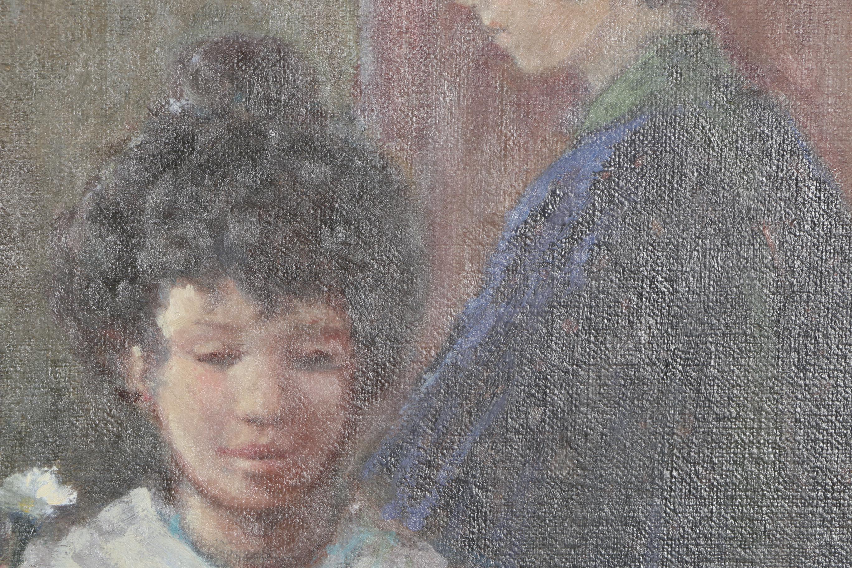 Hennie G. de Korte Oil Painting on Canvas "Luncheon"