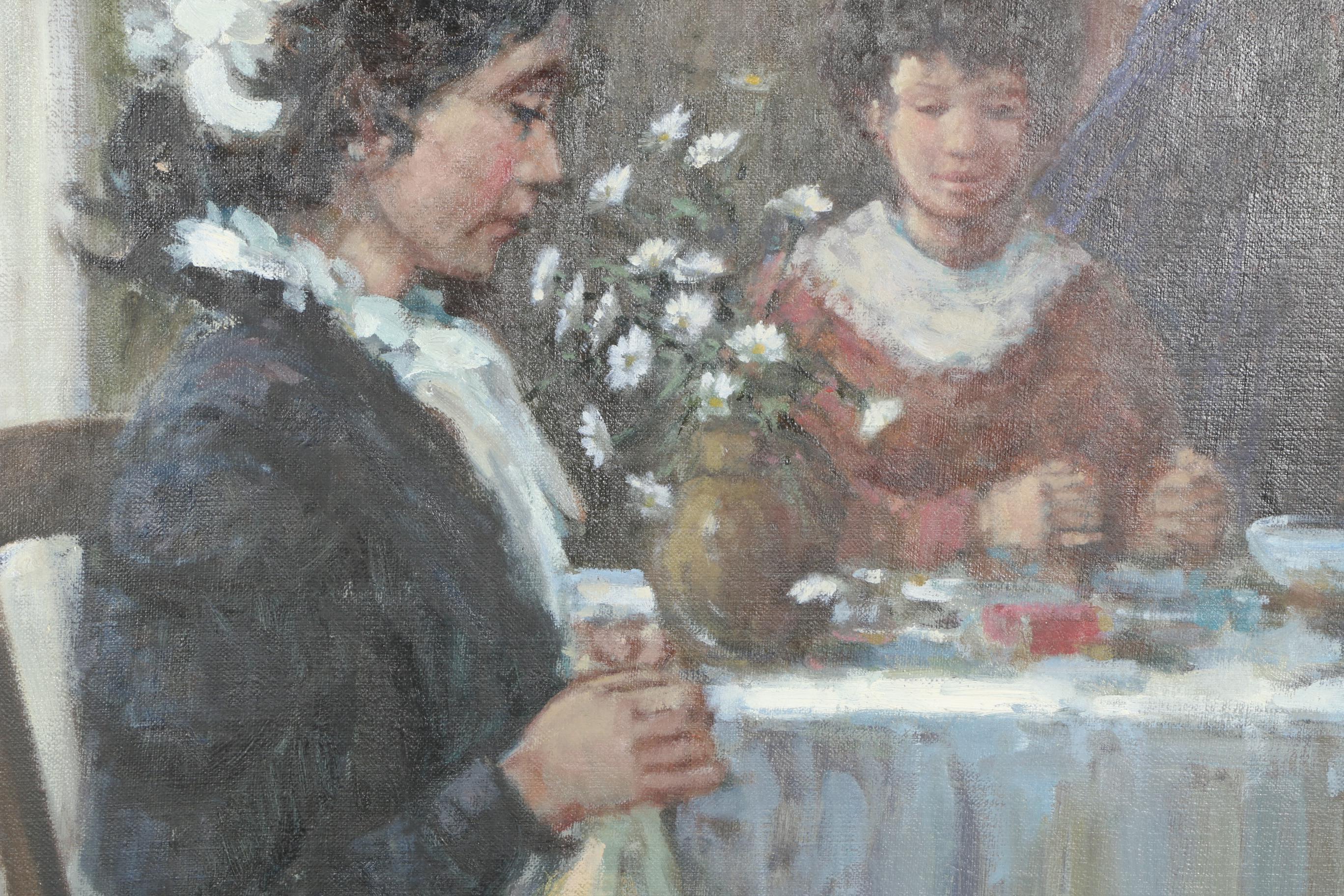 Hennie G. de Korte Oil Painting on Canvas "Luncheon"