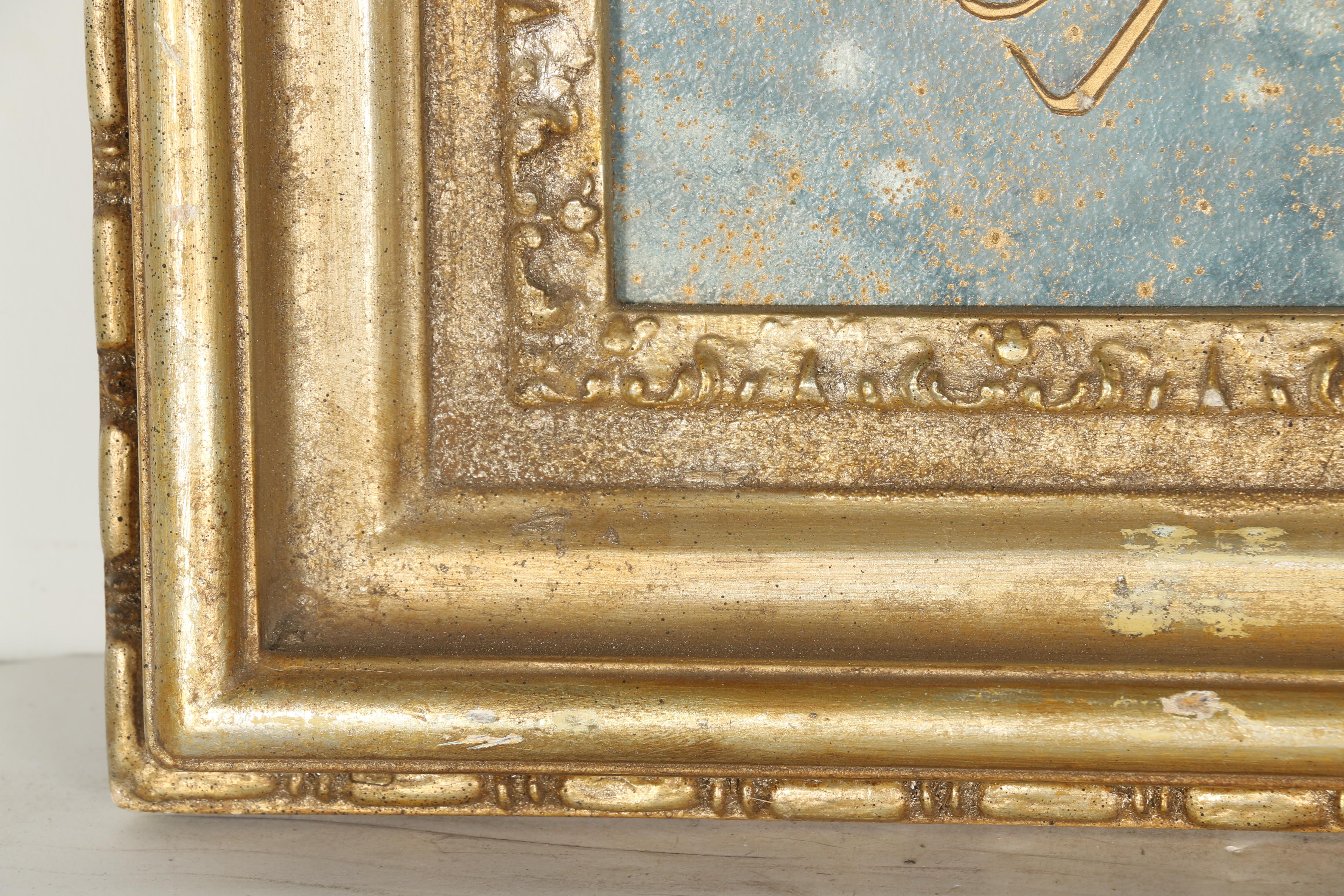 Odavie Oil and Mix Media Painting on Board "Peonies and Pine Bows"