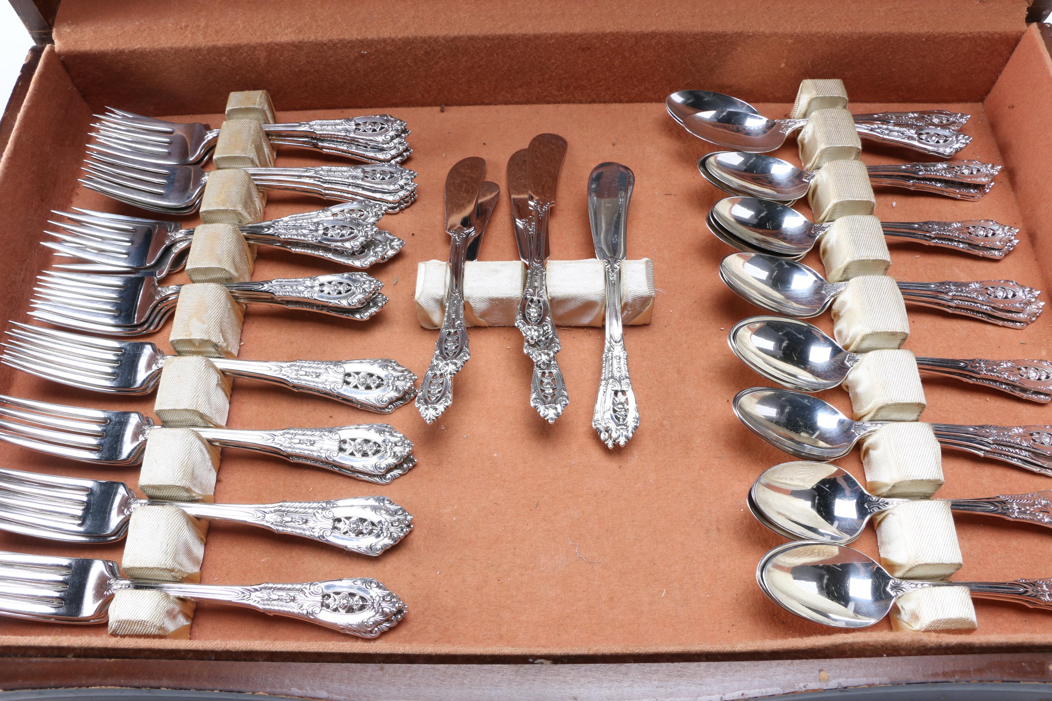 Wallace "Rose Point" Sterling Silver Flatware Set