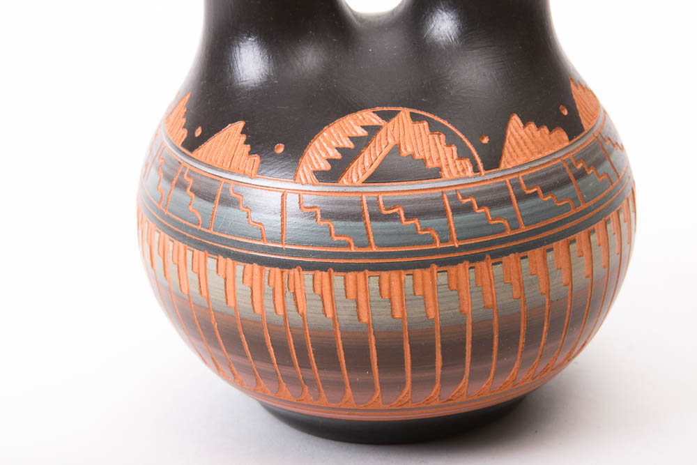 Dina Johnson Navajo Signed Wedding Vase