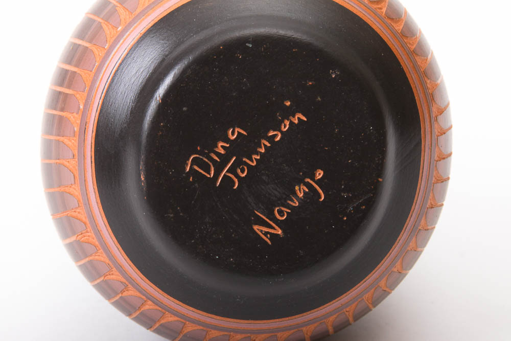 Dina Johnson Navajo Signed Wedding Vase