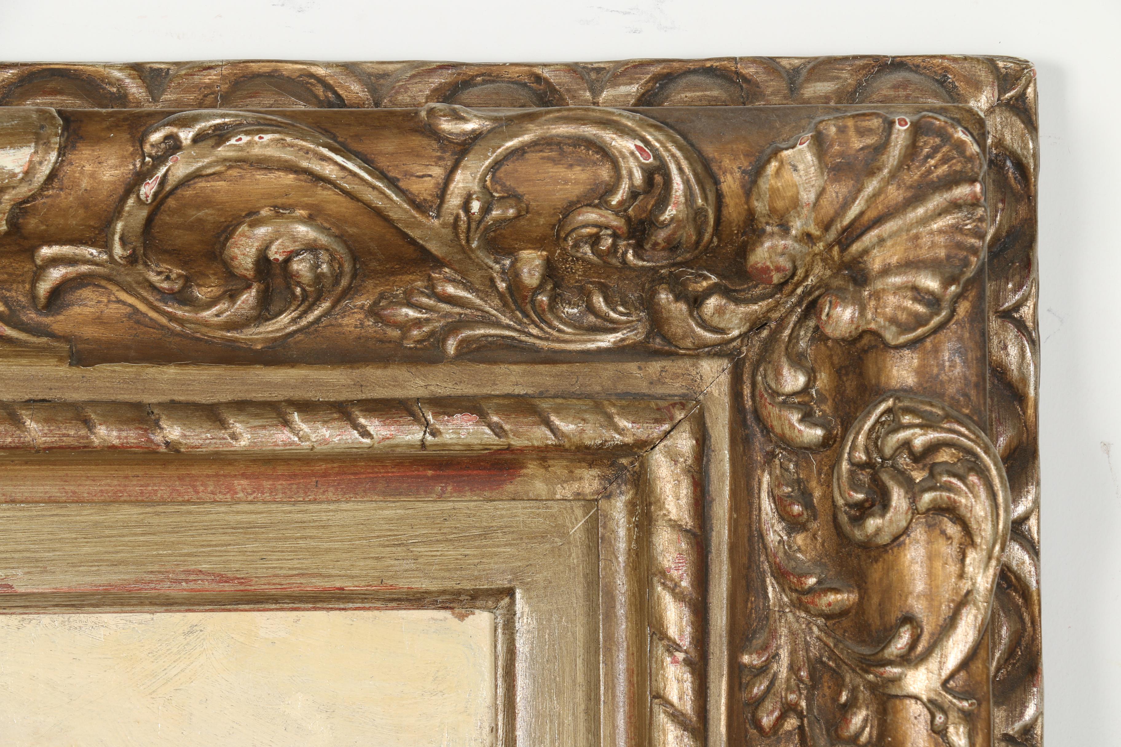 G.O Owen Oil Painting on Canvas "Feeding Chickens"