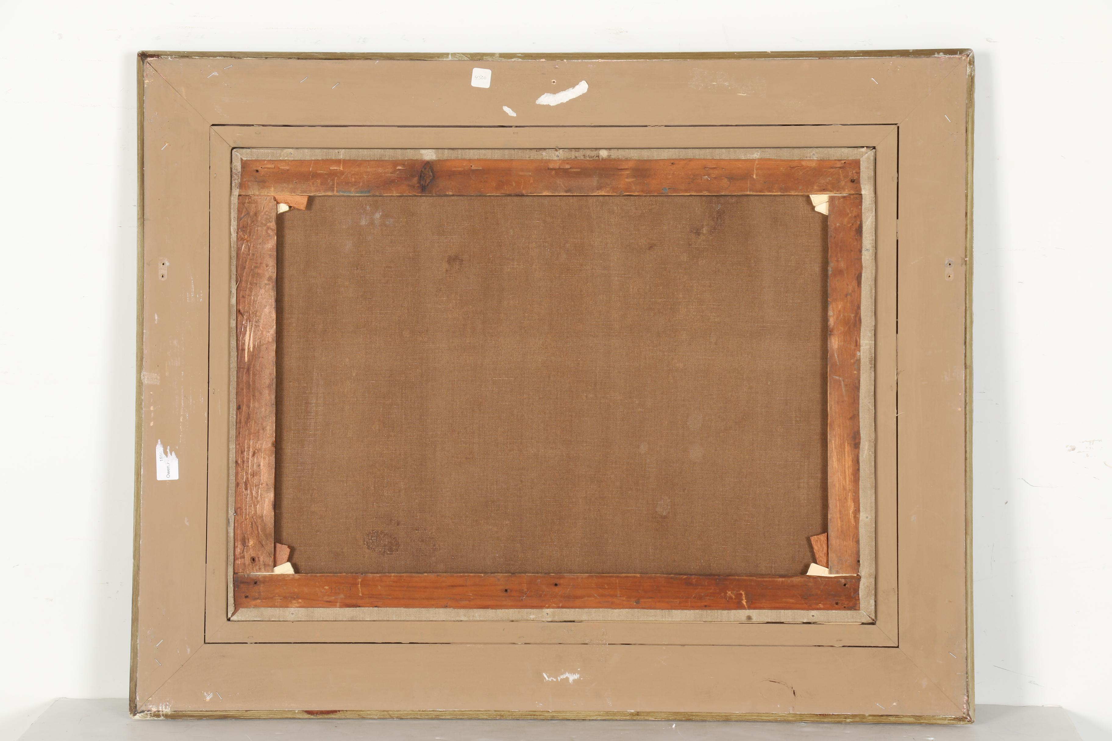 G.O Owen Oil Painting on Canvas "Feeding Chickens"