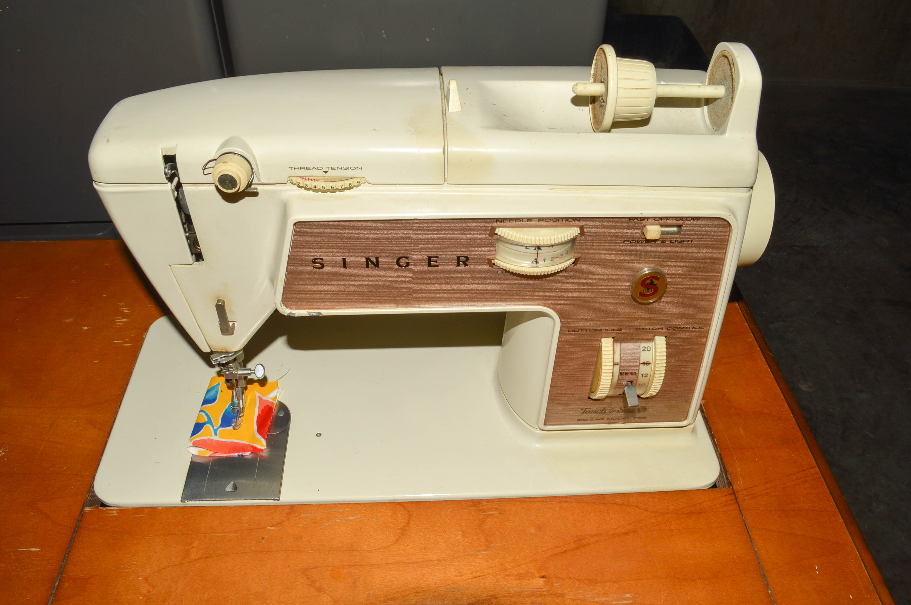 Vintage Singer "Touch & Sew" Sewing Machine and Table