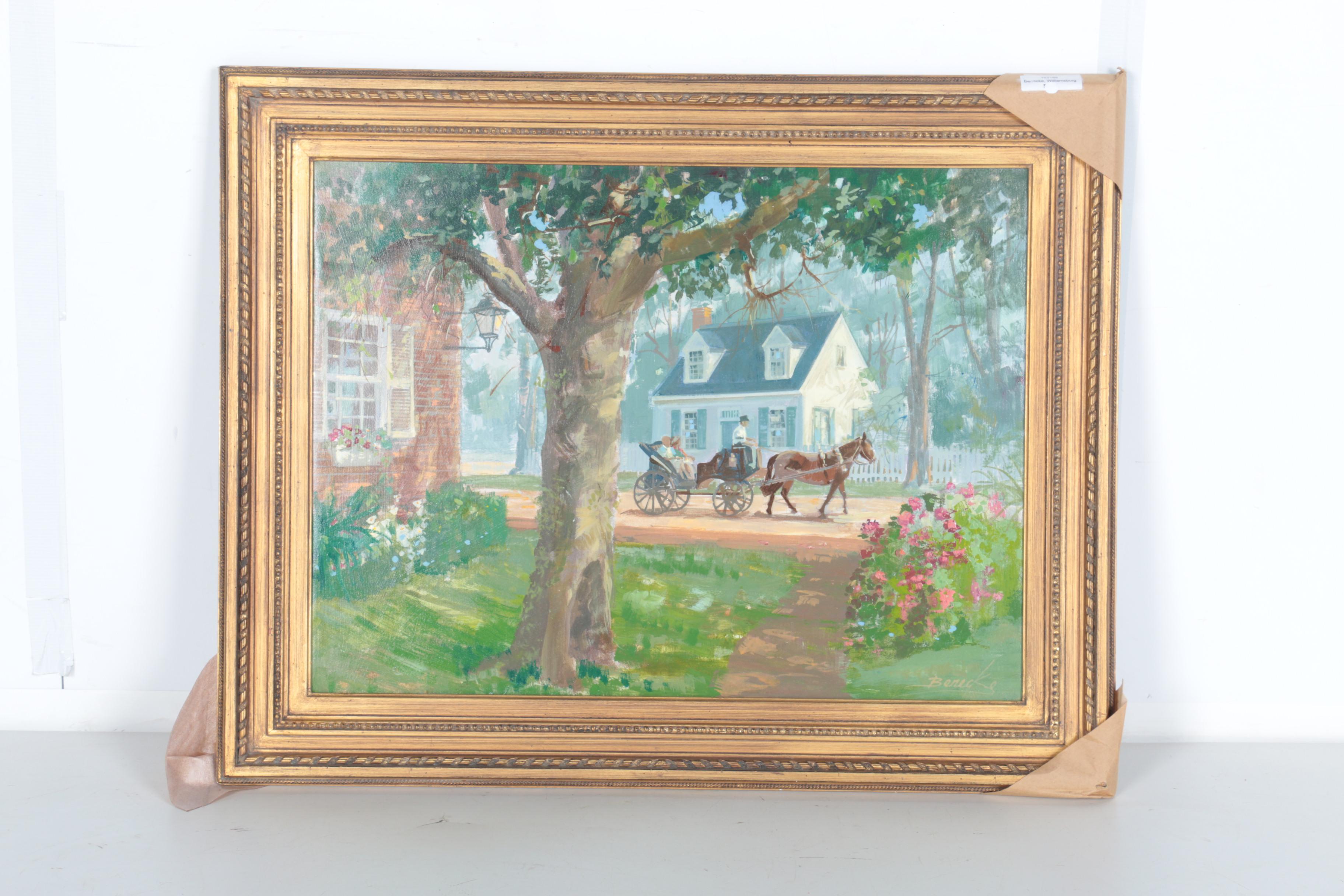 William Benecke Oil Painting on Canvas "Sunny Morning"