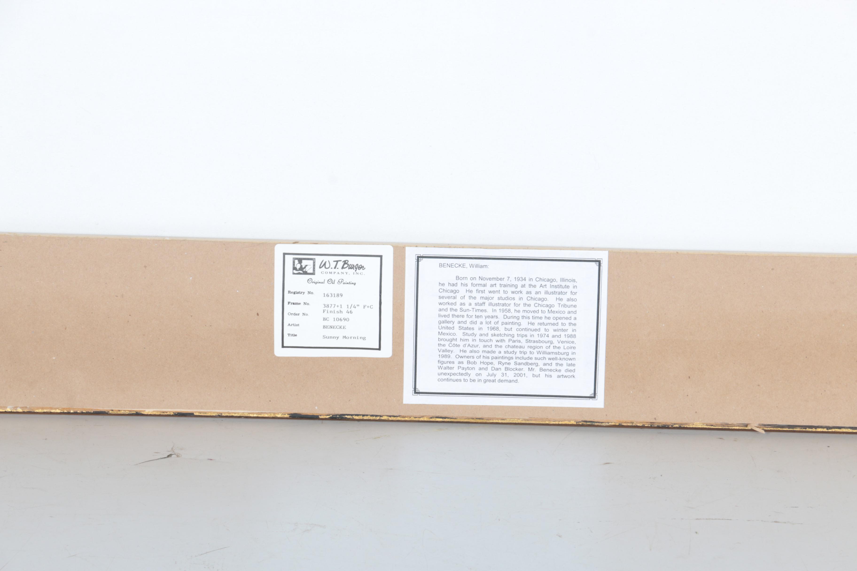 William Benecke Oil Painting on Canvas "Sunny Morning"