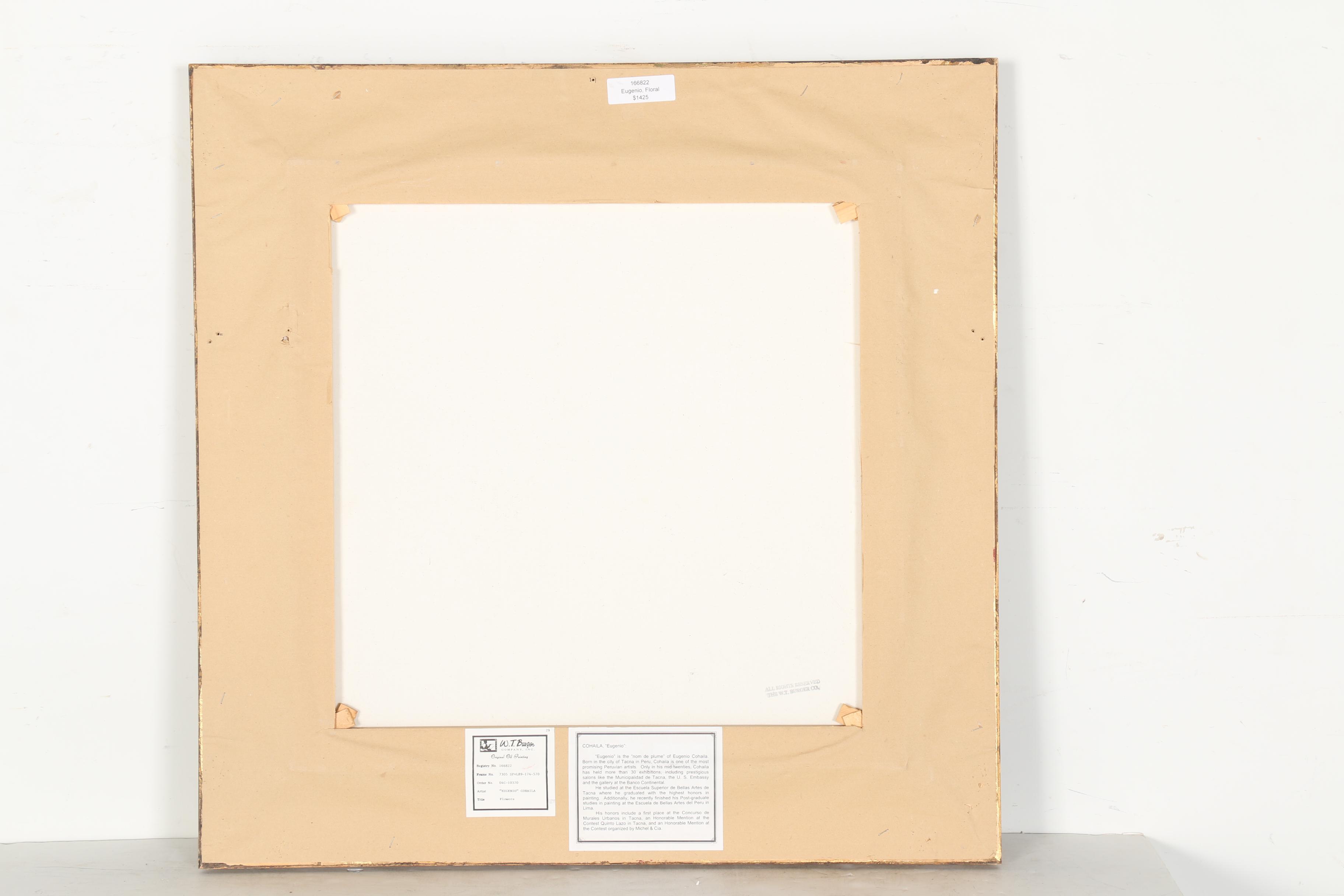 Eugenio Cohaila Oil Painting on Canvas "Flowers"