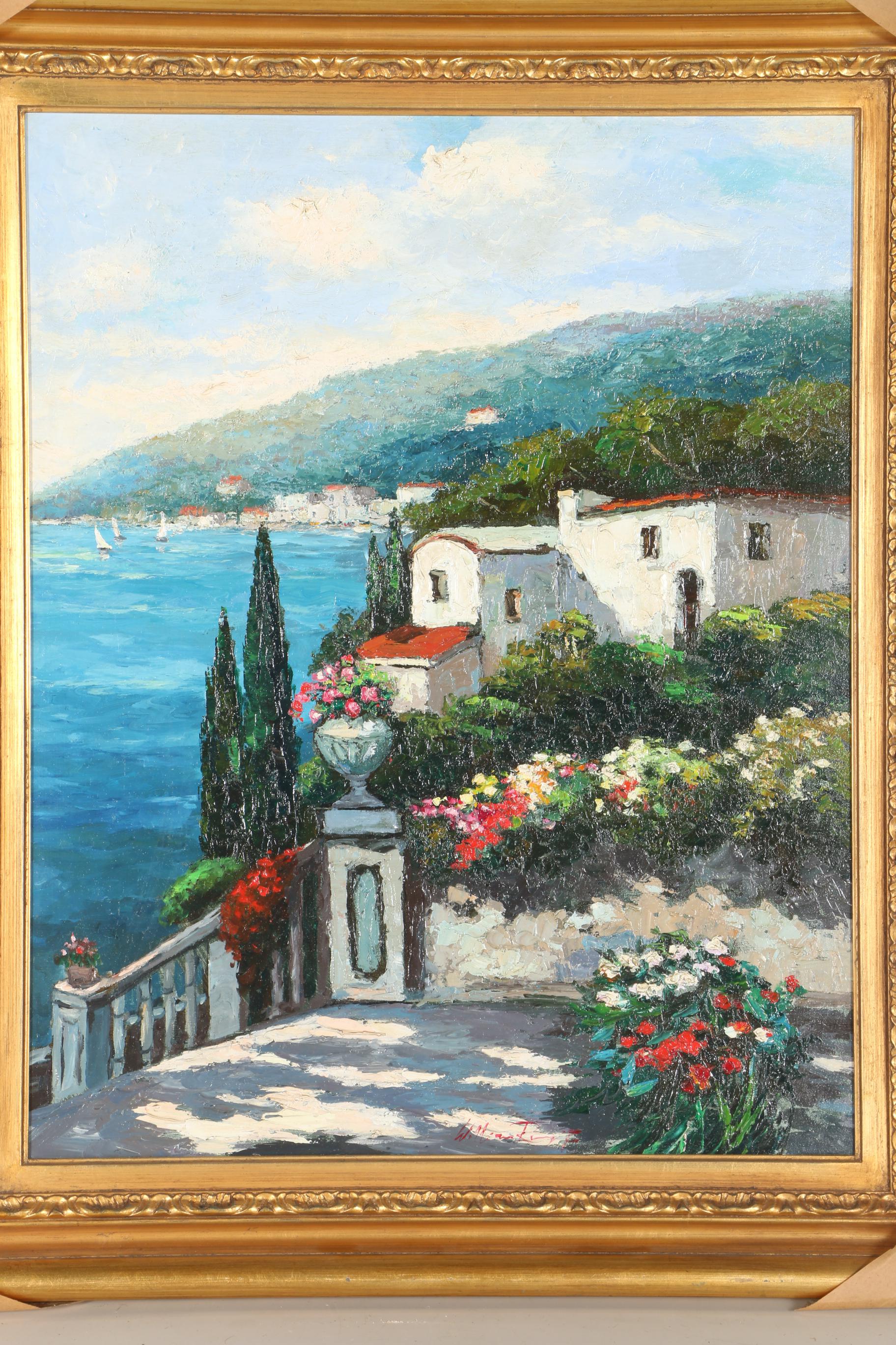William Rengifo Oil Painting on Canvas "Coastal Scene"