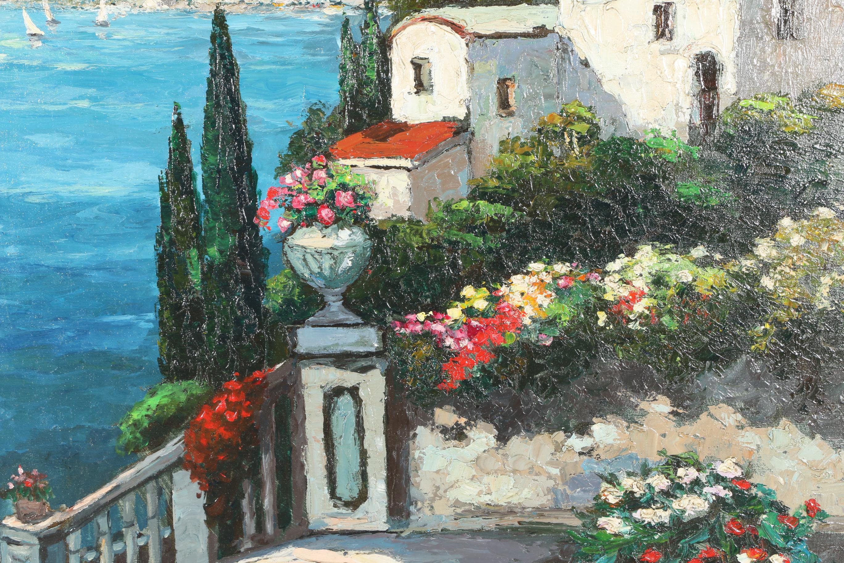 William Rengifo Oil Painting on Canvas "Coastal Scene"