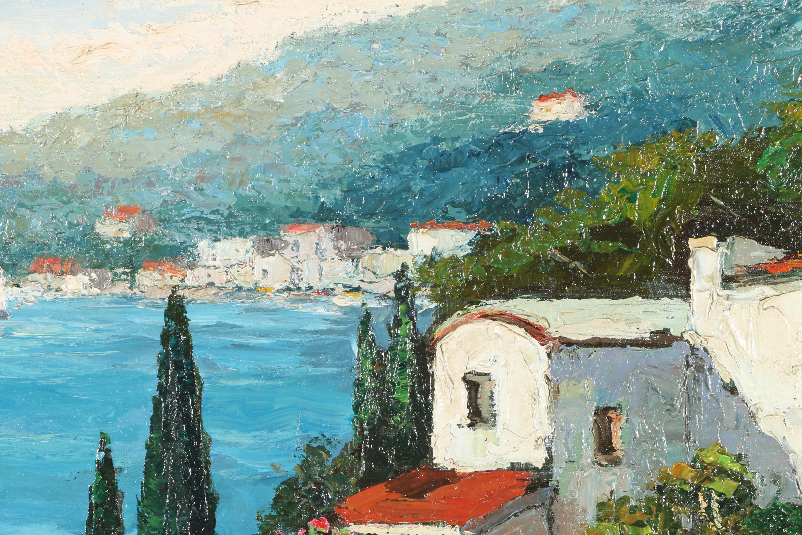 William Rengifo Oil Painting on Canvas "Coastal Scene"
