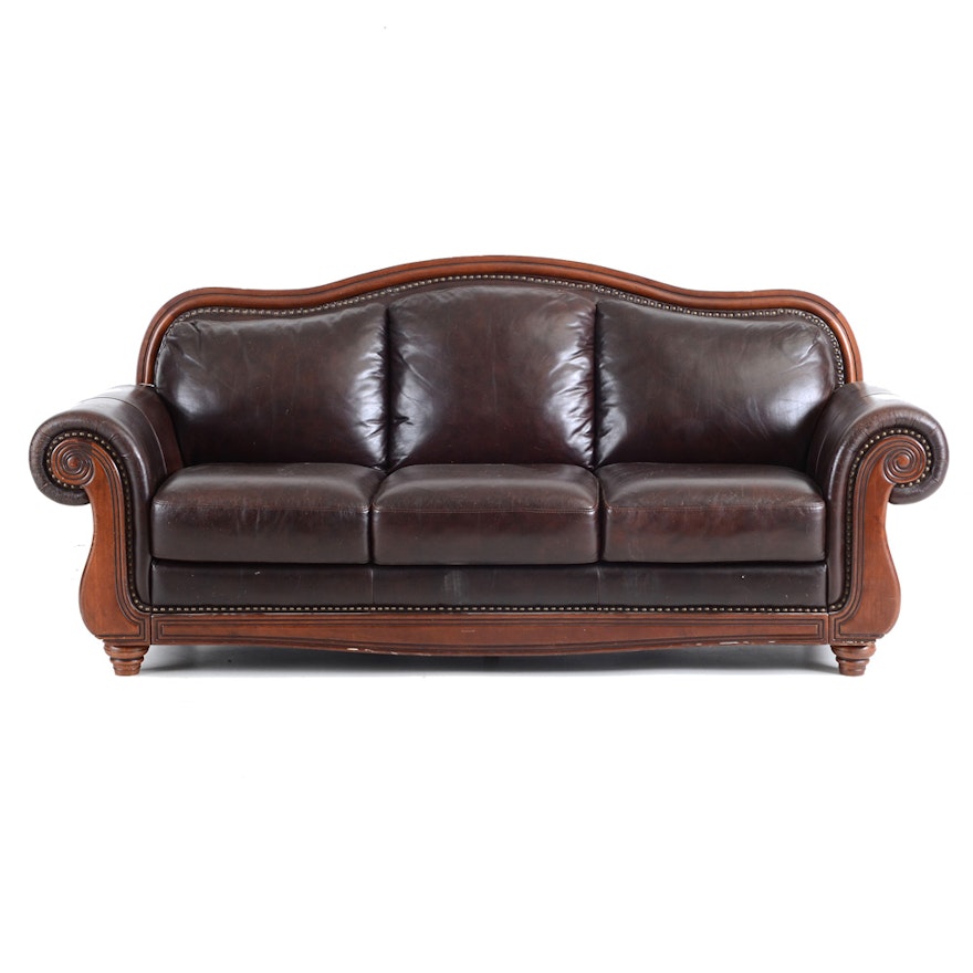 Leather Serpentine Sofa