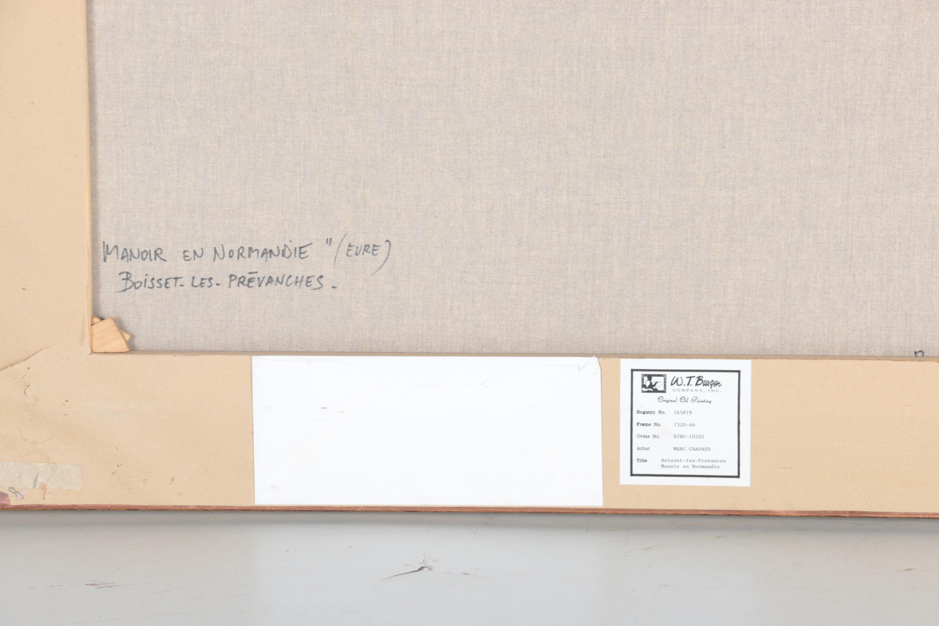 Marc Chapaud Oil Painting on Canvas "Manoir en Normandie"