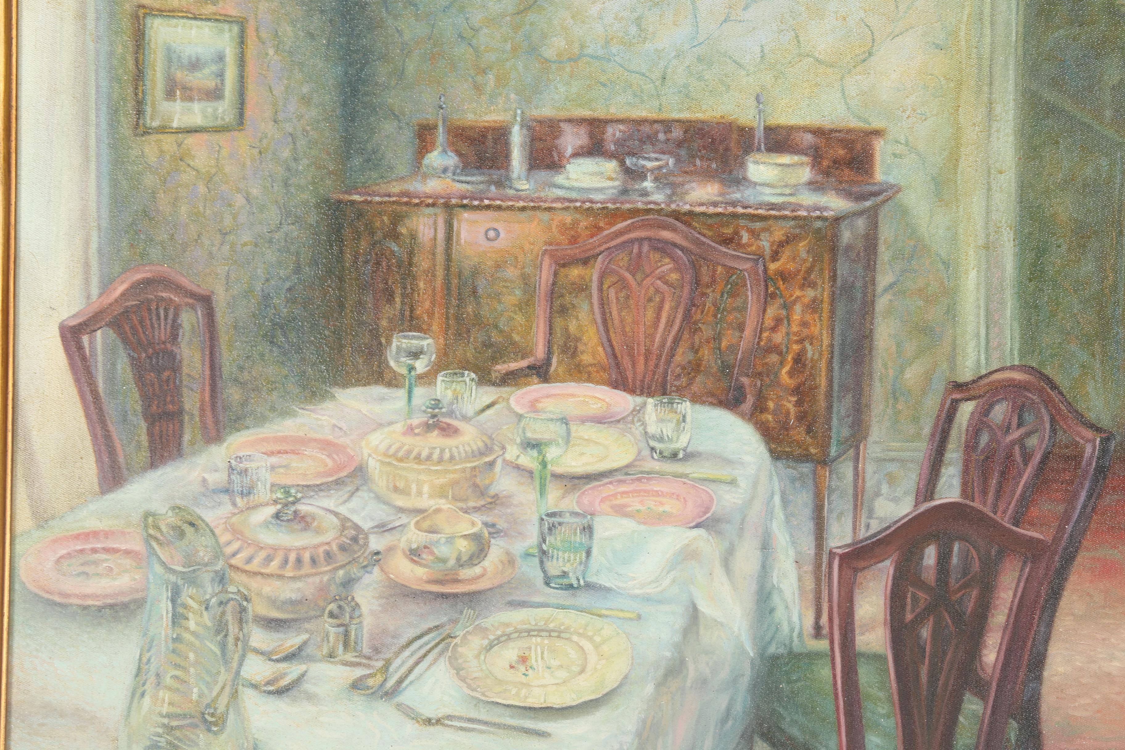 Tito Castaneda Oil Painting on Canvas "The Table"