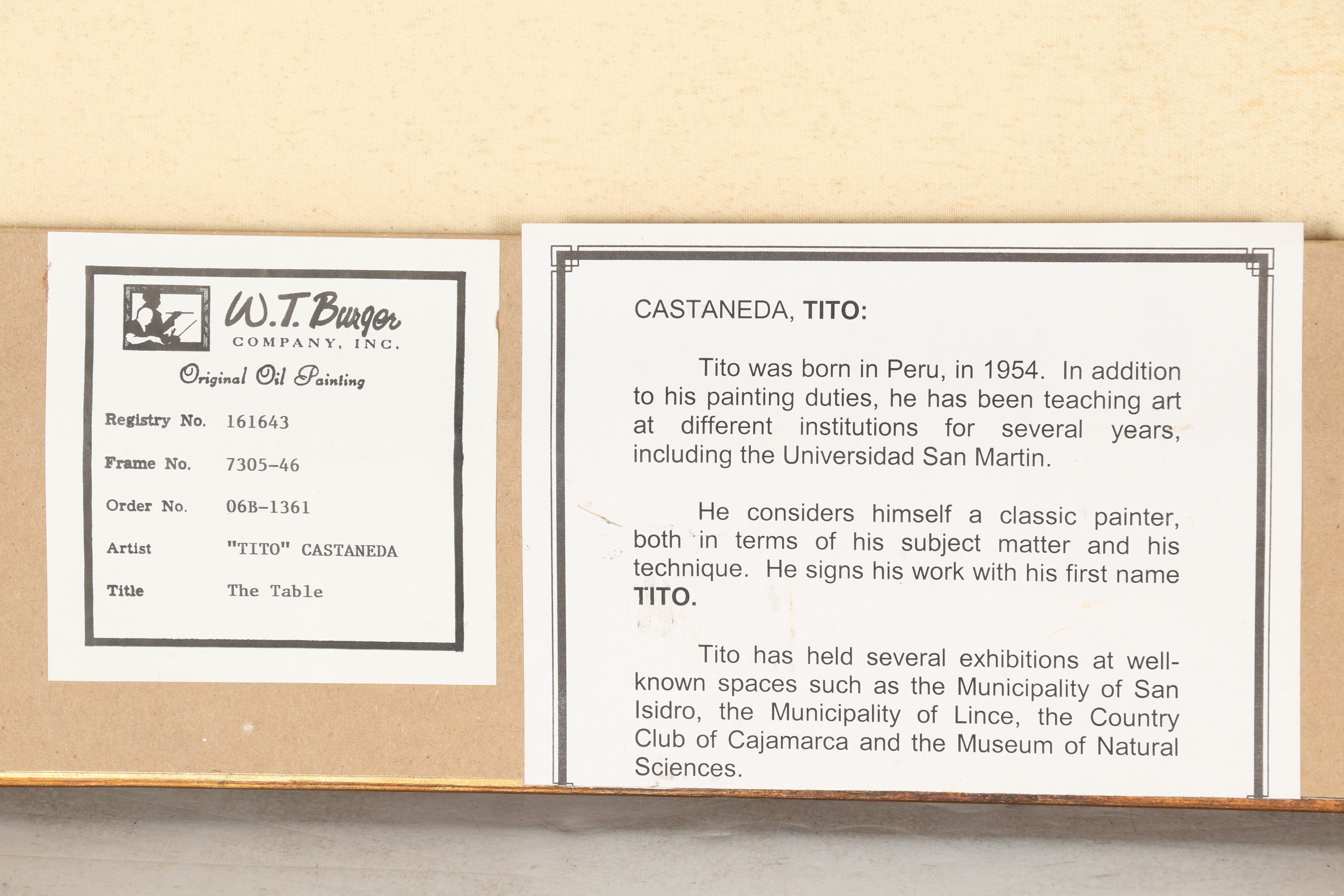 Tito Castaneda Oil Painting on Canvas "The Table"