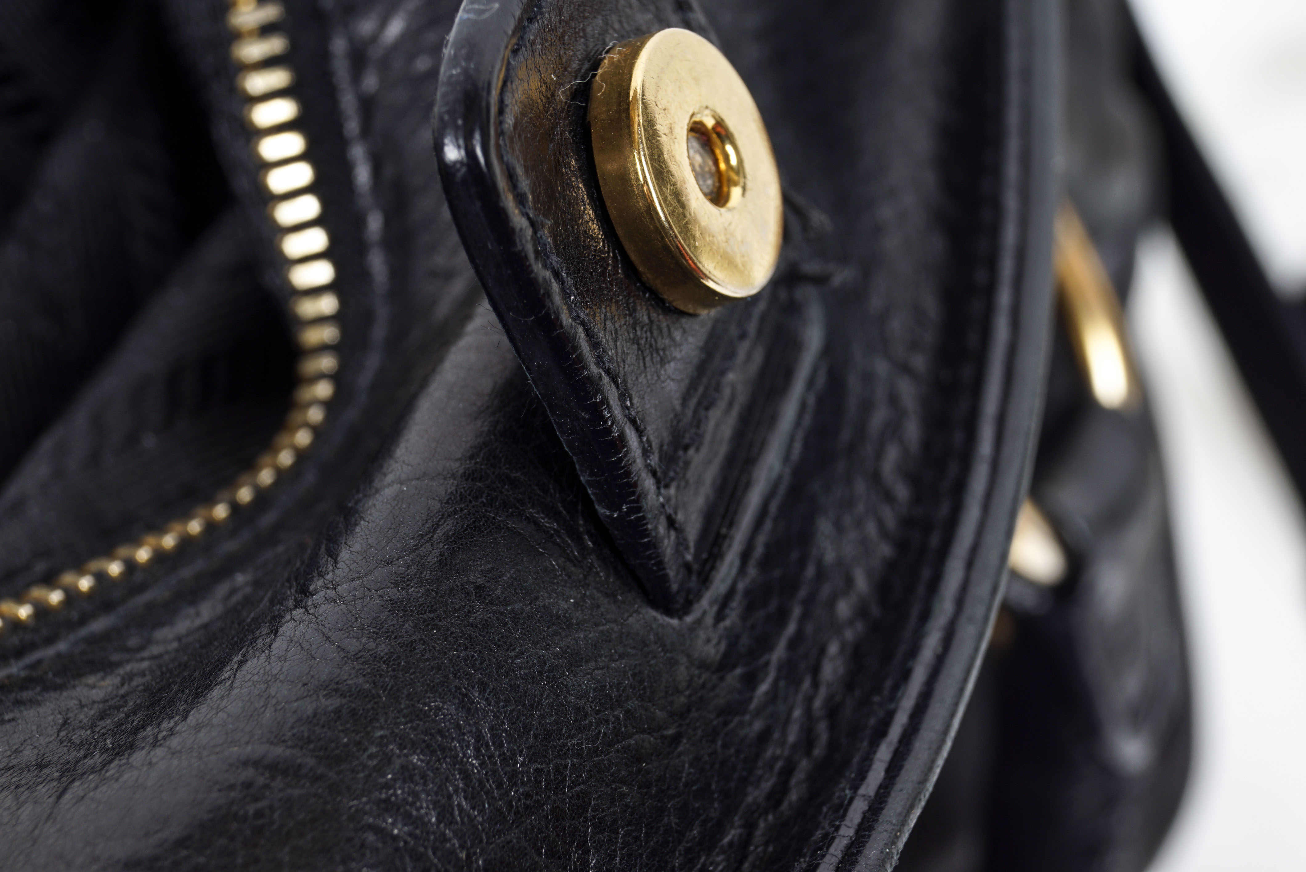 Prada Glace Leather Satchel