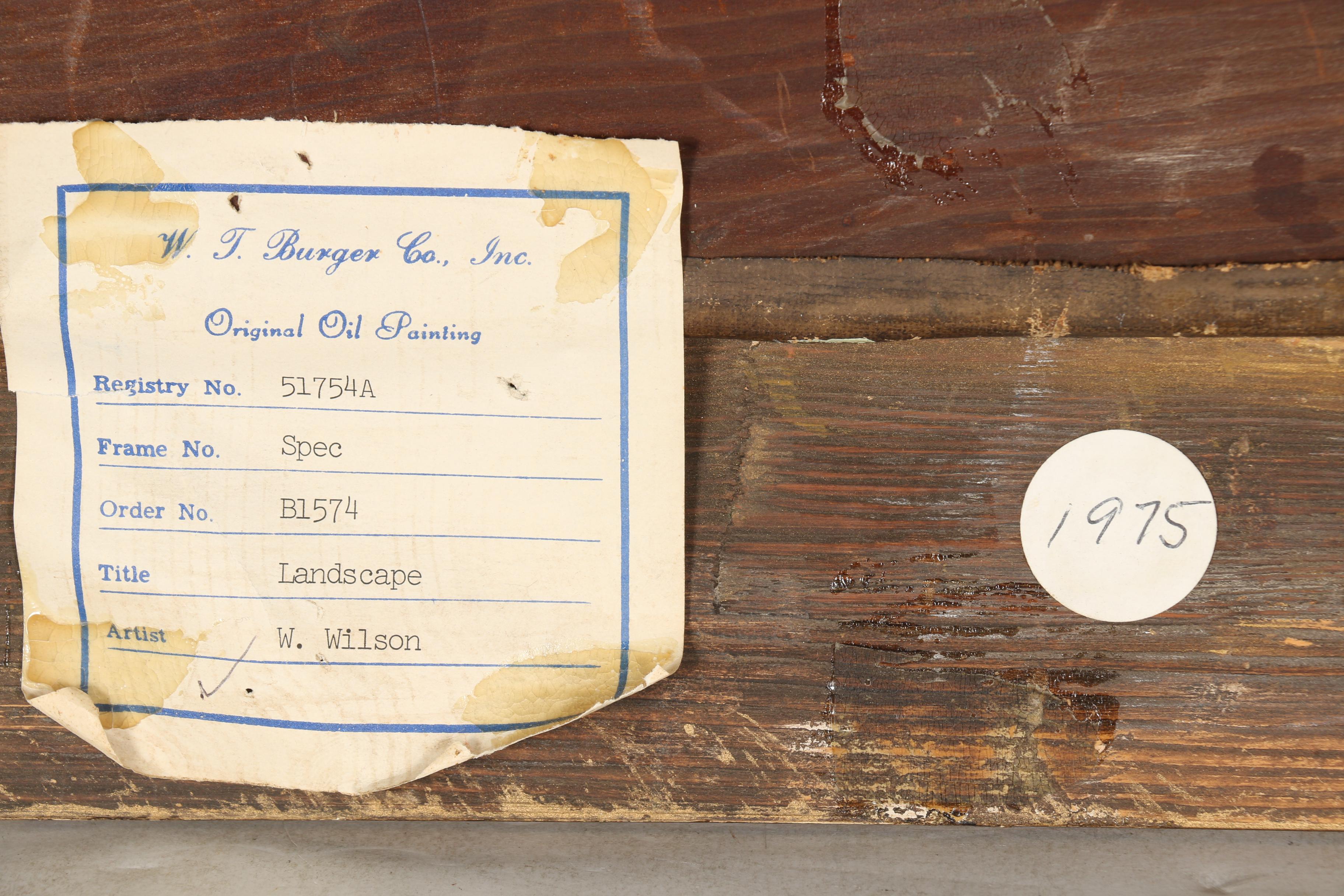 W. Wilson Oil Painting on Canvas of Landscape