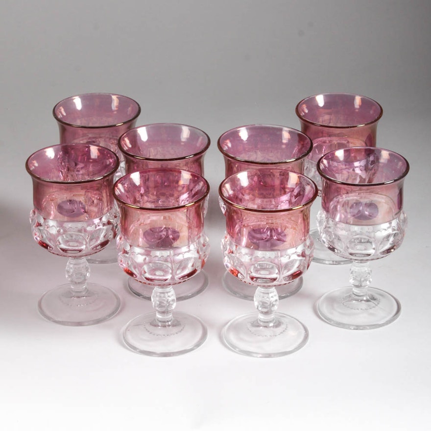 Vintage Bohemian Style Cranberry Glass Goblets