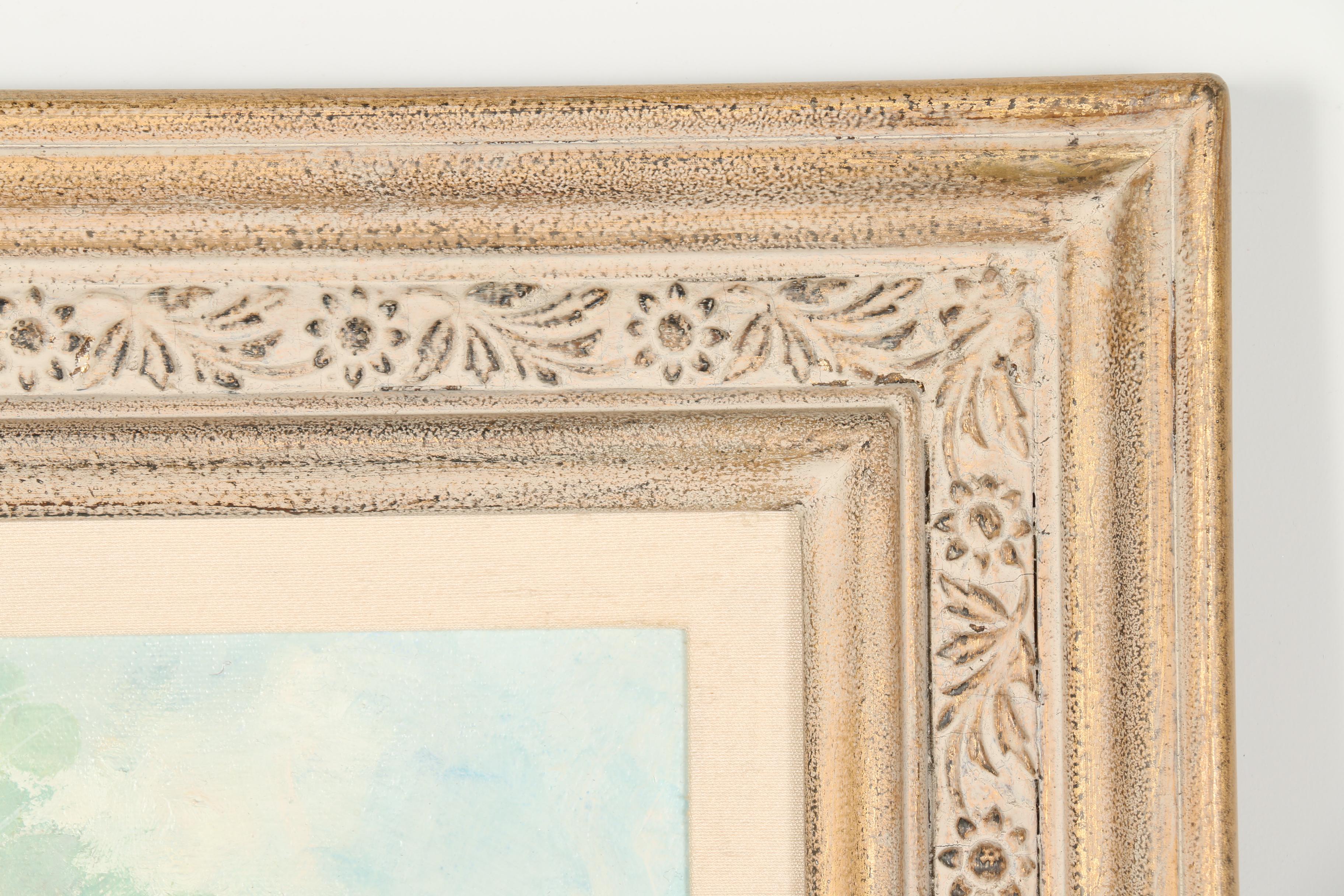 Signed Original Oil Painting Of Town Scene