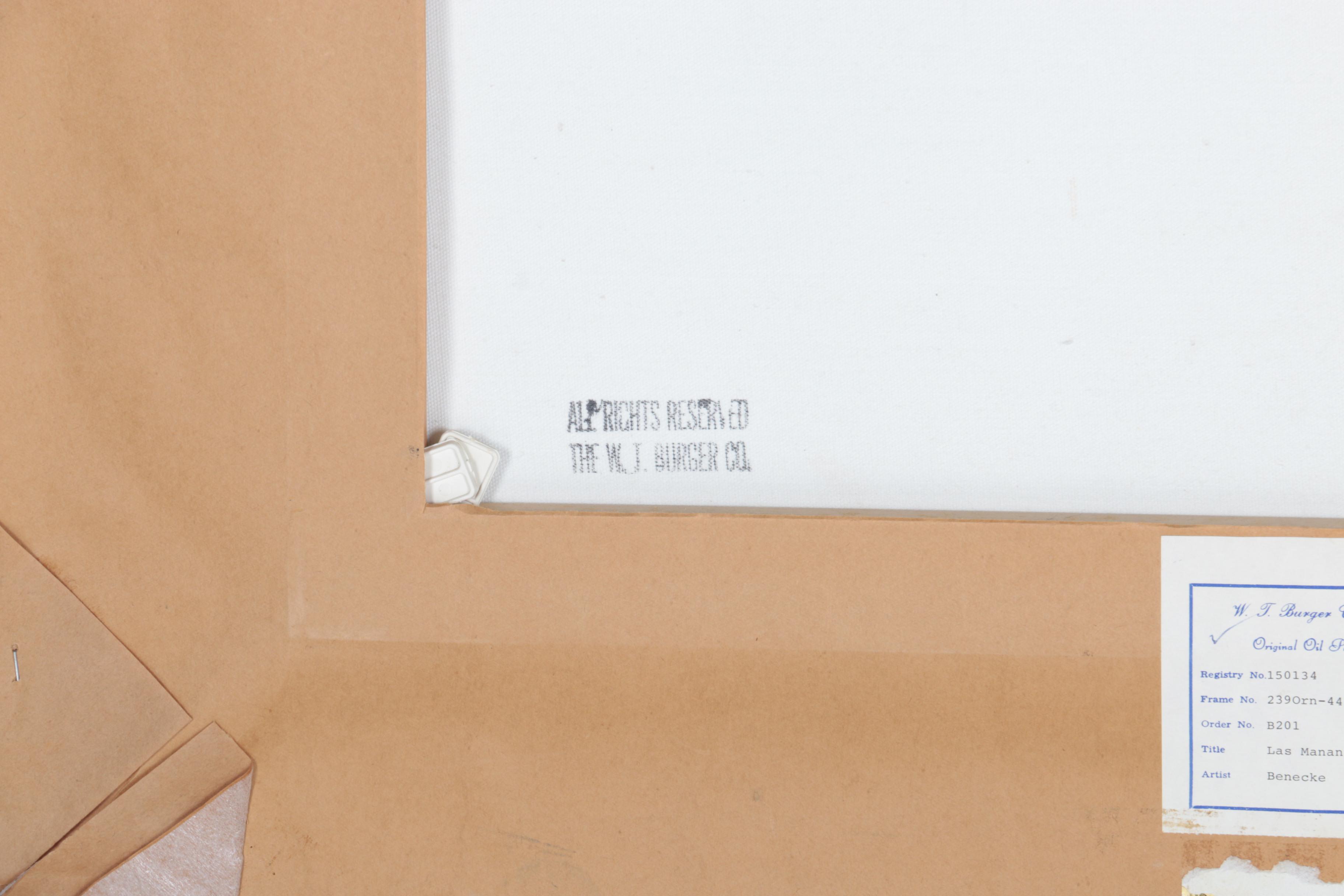 William Benecke Oil Painting on Canvas "Las Mananitas"