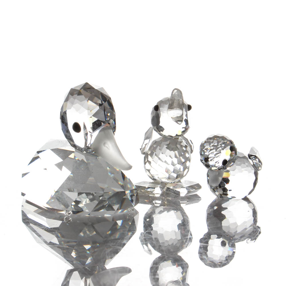 Swarovski Crystal Duck Figurines