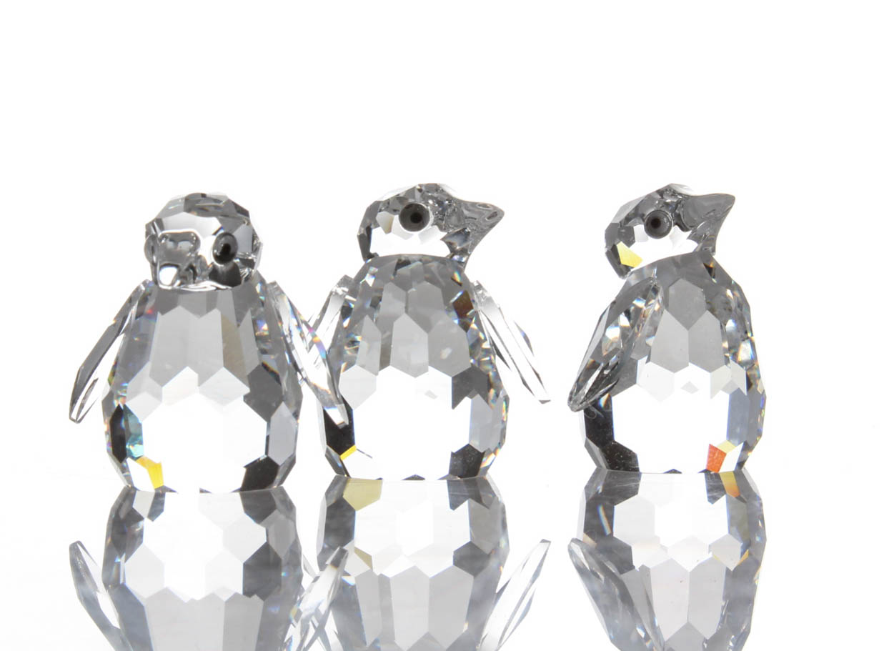 Swarovski Crystal Penguin Figurines