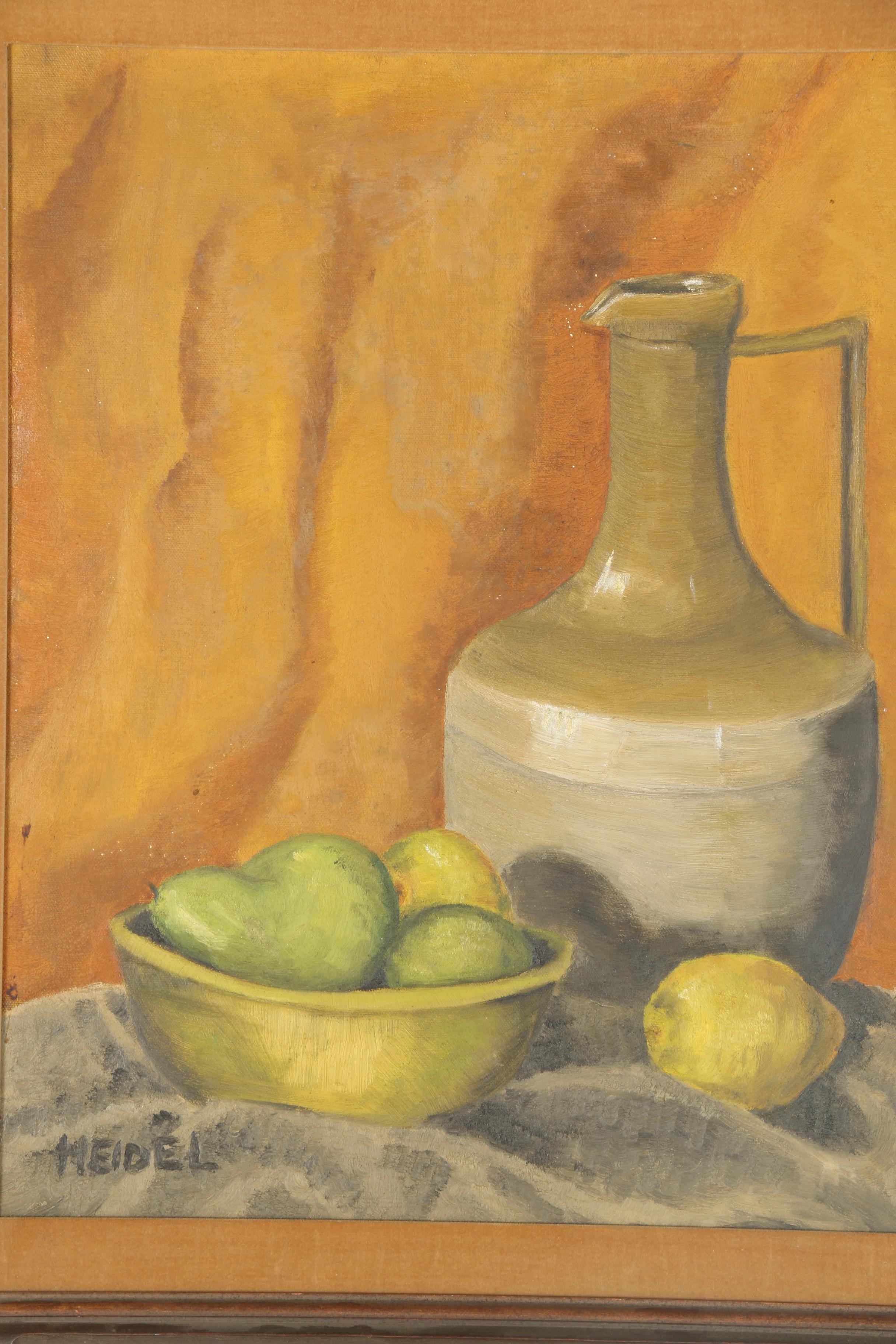 Heidel Oil Painting on Canvas Board of Still Life