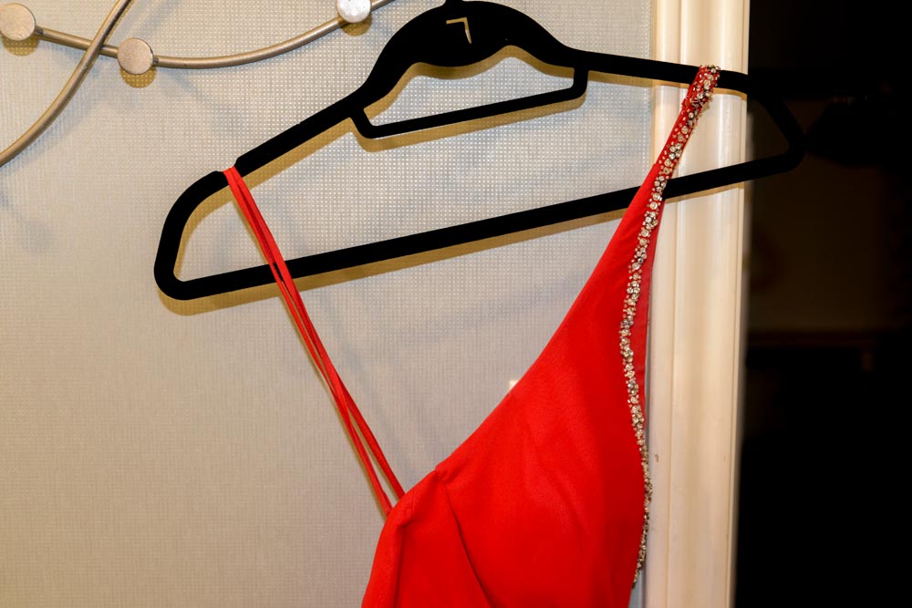 Black Lillie Rubin Evening Gown and Red Dress