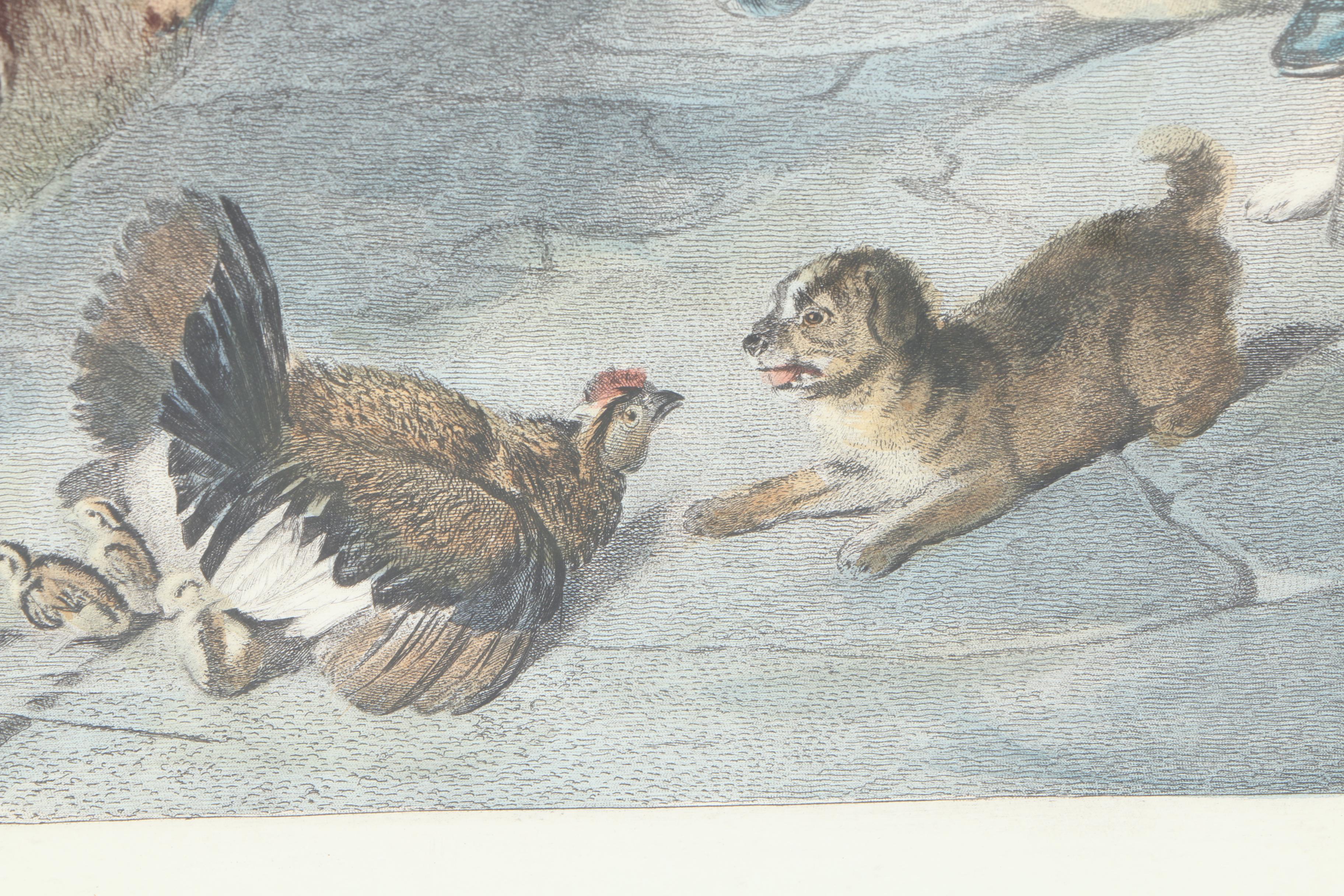 Edwin Landseer Hand Colored Engraving "Highland Drover's Departure For The South"