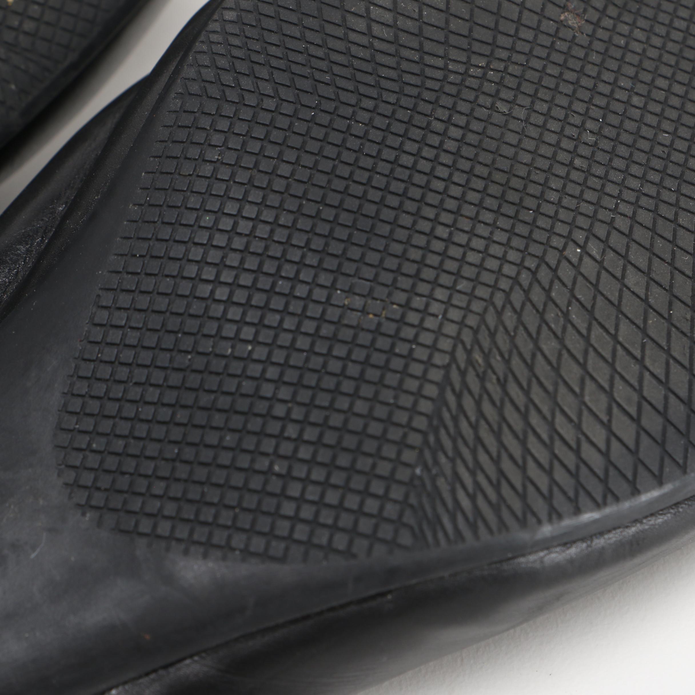 Prada Black Leather Slingbacks