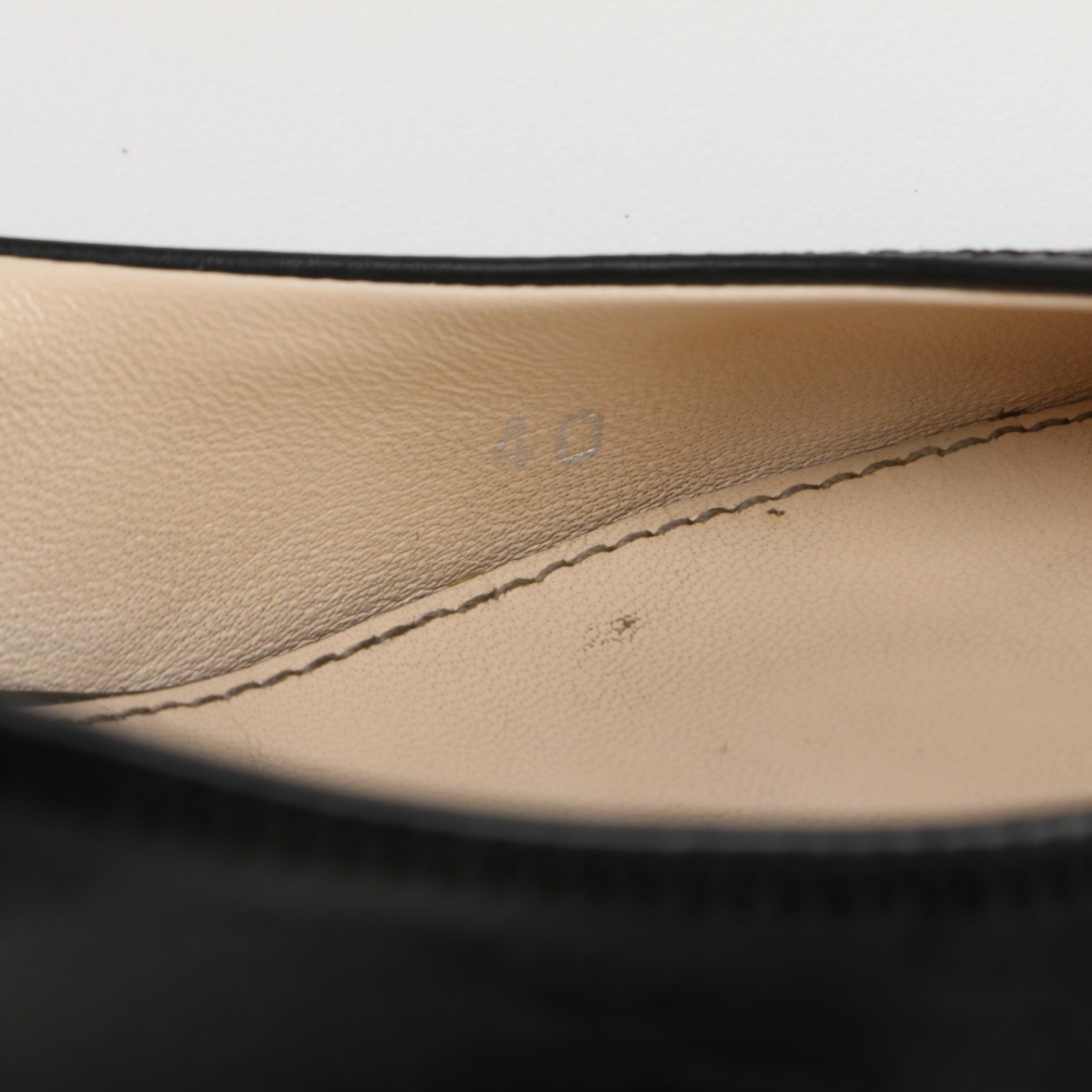 Prada Black Leather Slingbacks