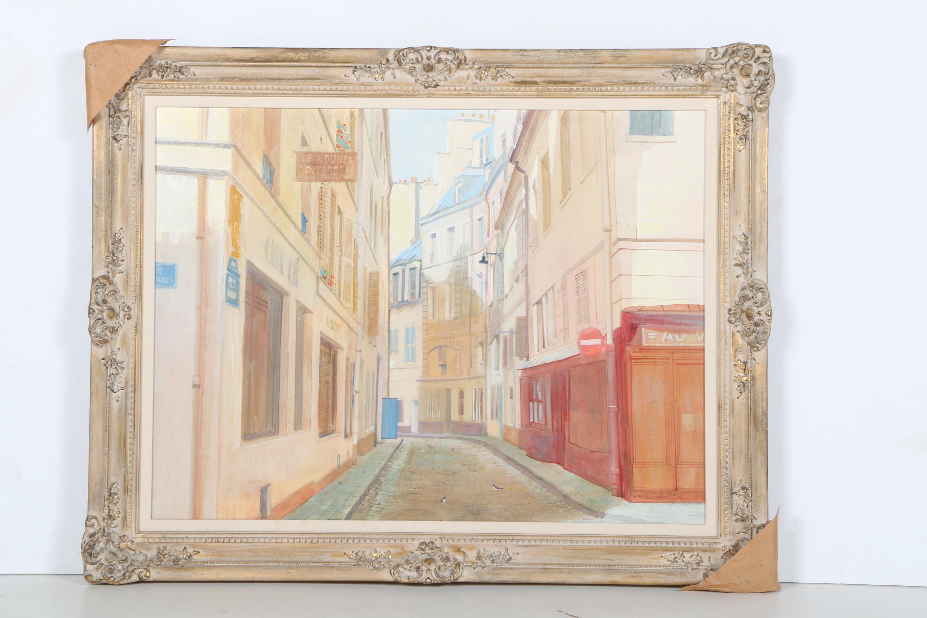 William Benecke Oil Painting on Canvas "Paris Street"