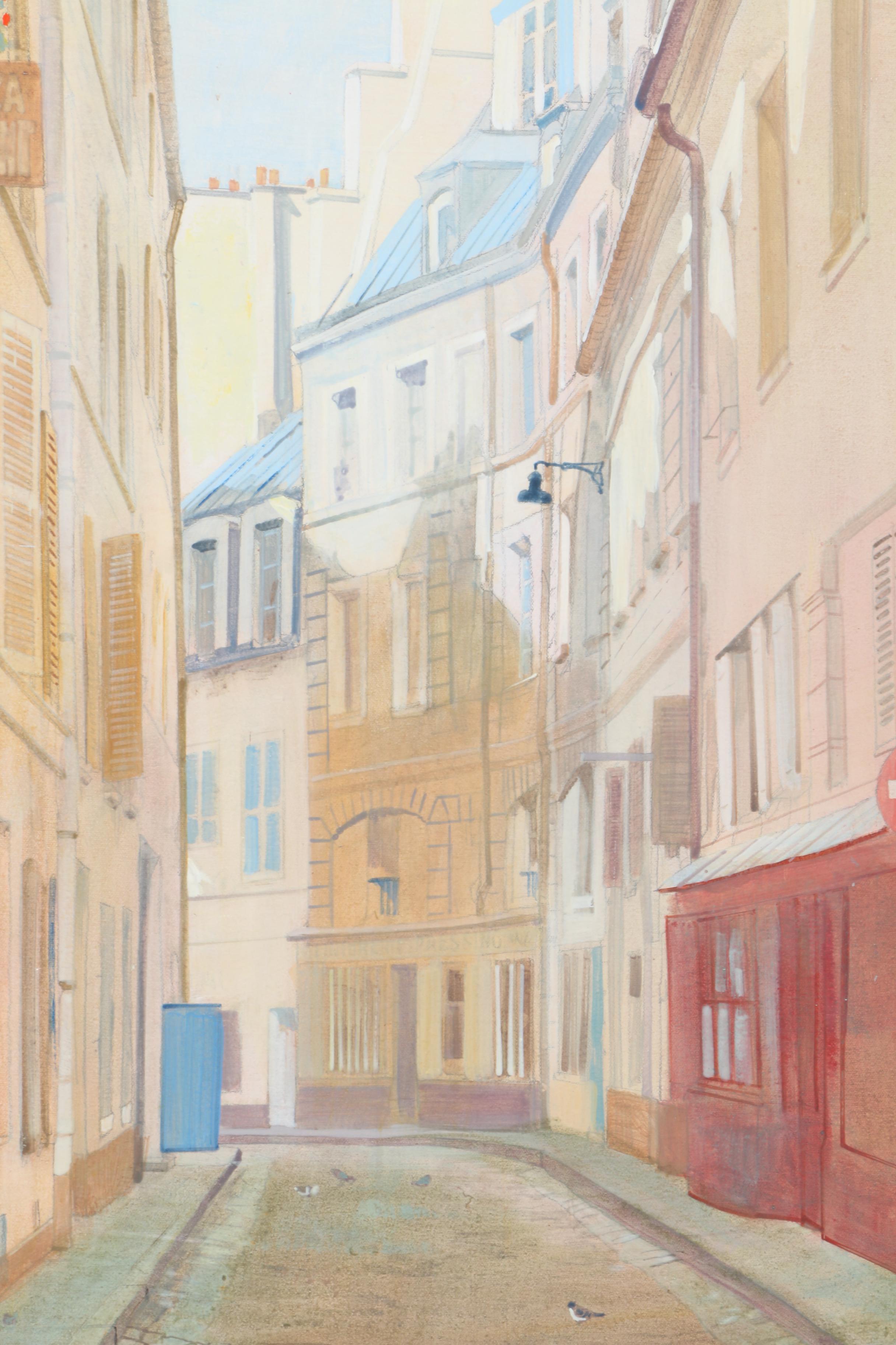 William Benecke Oil Painting on Canvas "Paris Street"