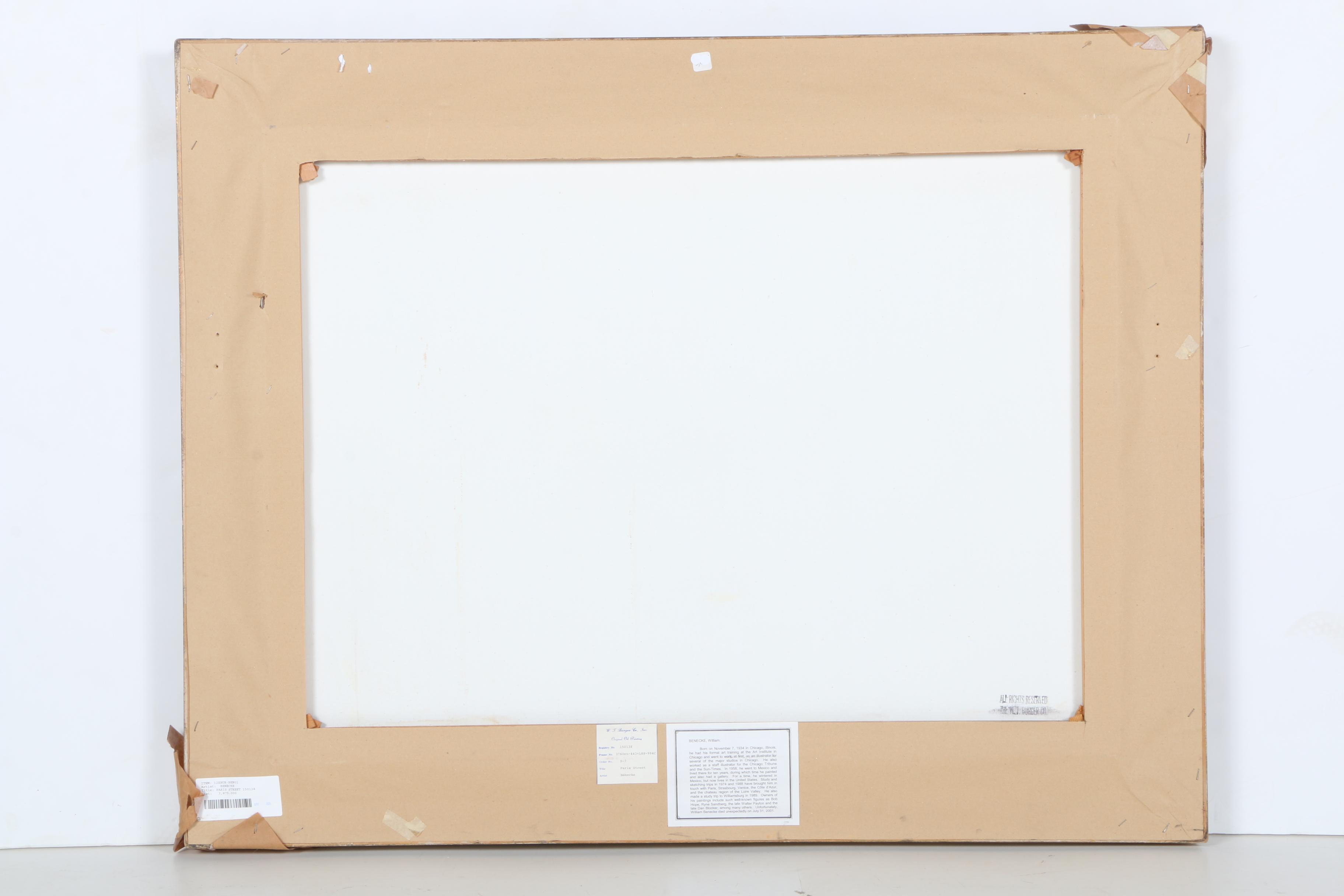 William Benecke Oil Painting on Canvas "Paris Street"