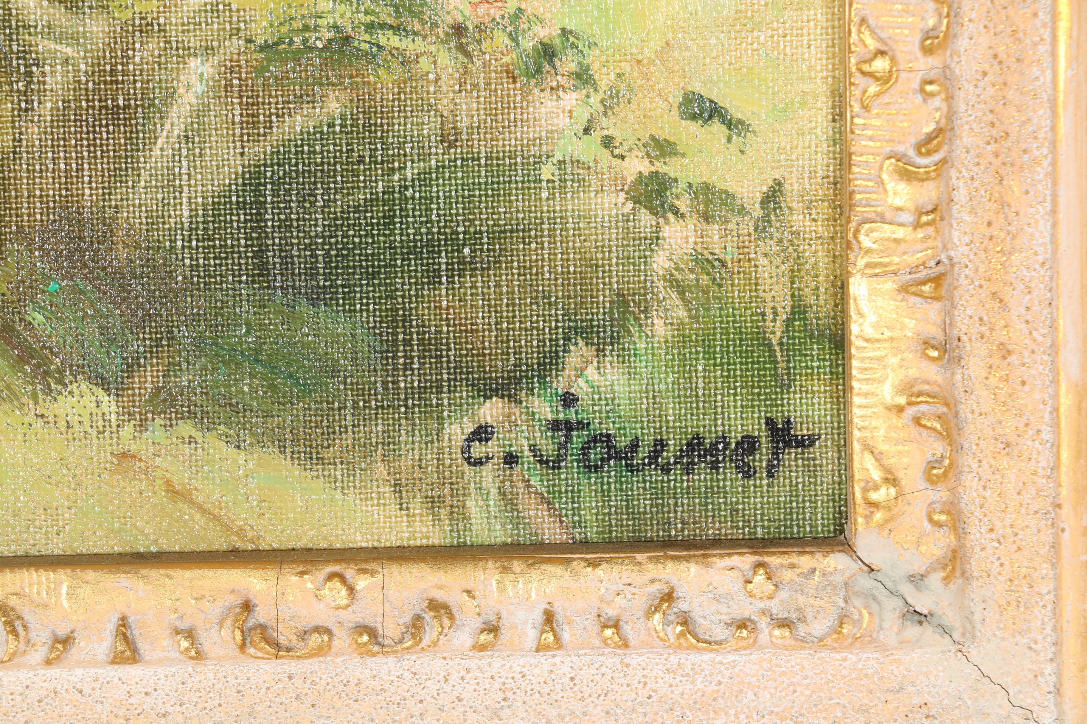 After Claude Jousset Canvas Reproduction of "Soleil sur le Village Haute Provence"