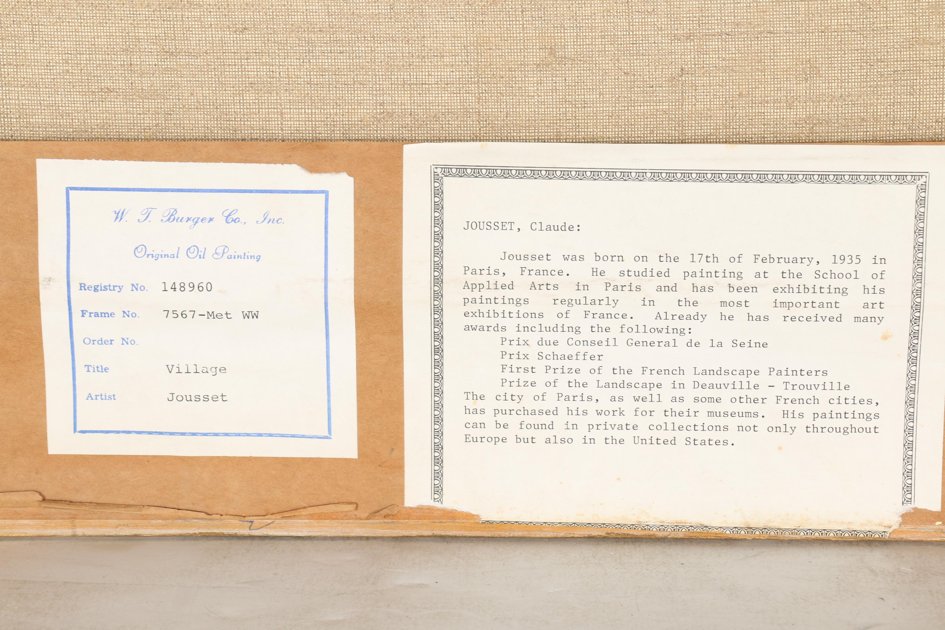 After Claude Jousset Canvas Reproduction of "Soleil sur le Village Haute Provence"