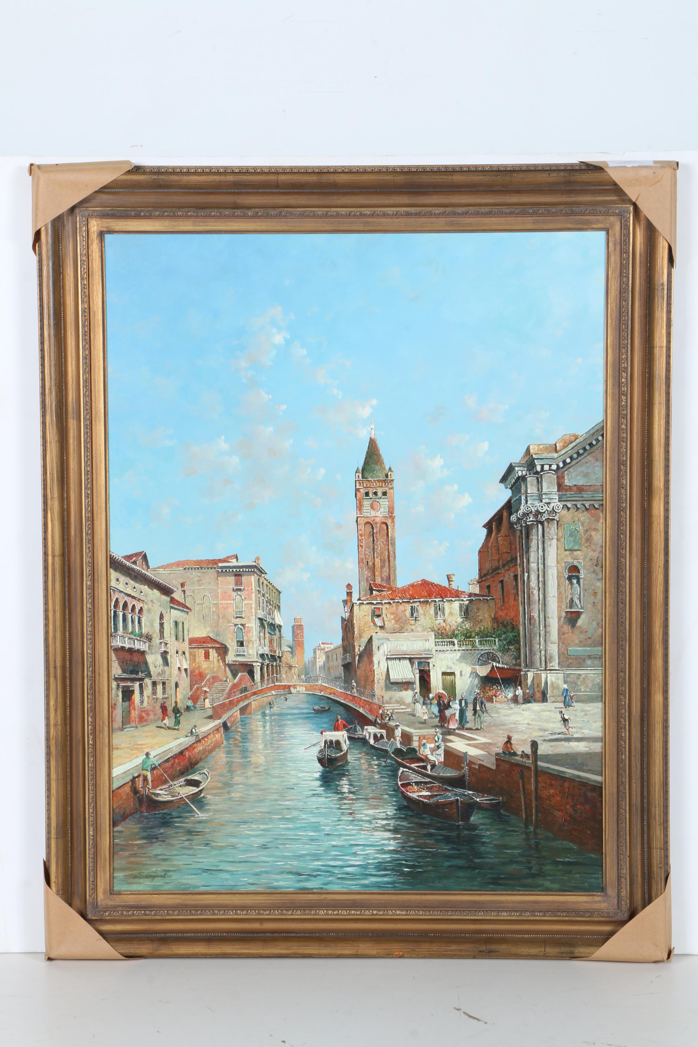 Sargent Oil Painting on Canvas "Venice"