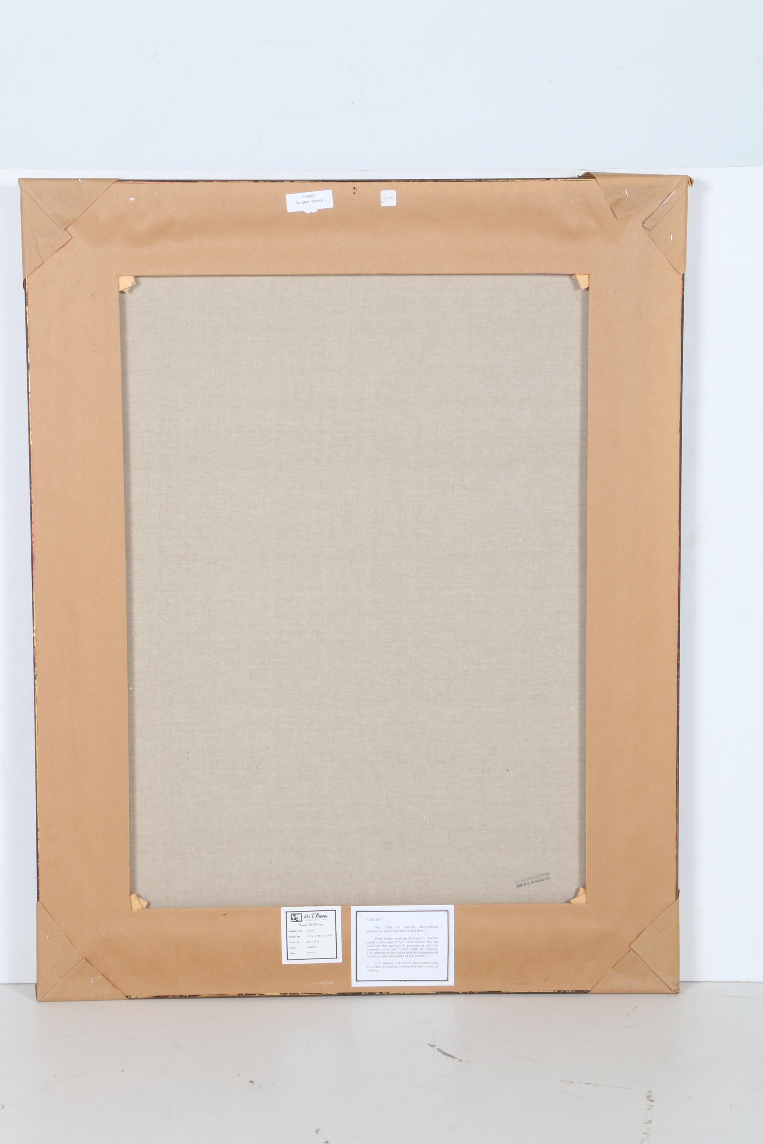 Sargent Oil Painting on Canvas "Venice"